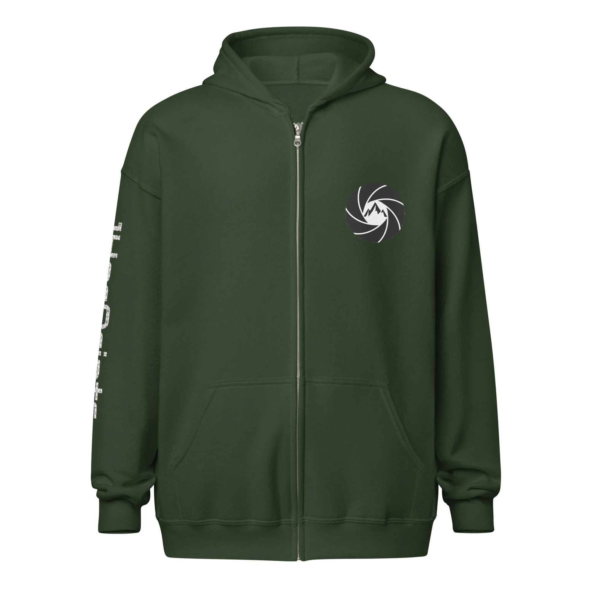 14erprints heavy blend zip hoodie – forest green front