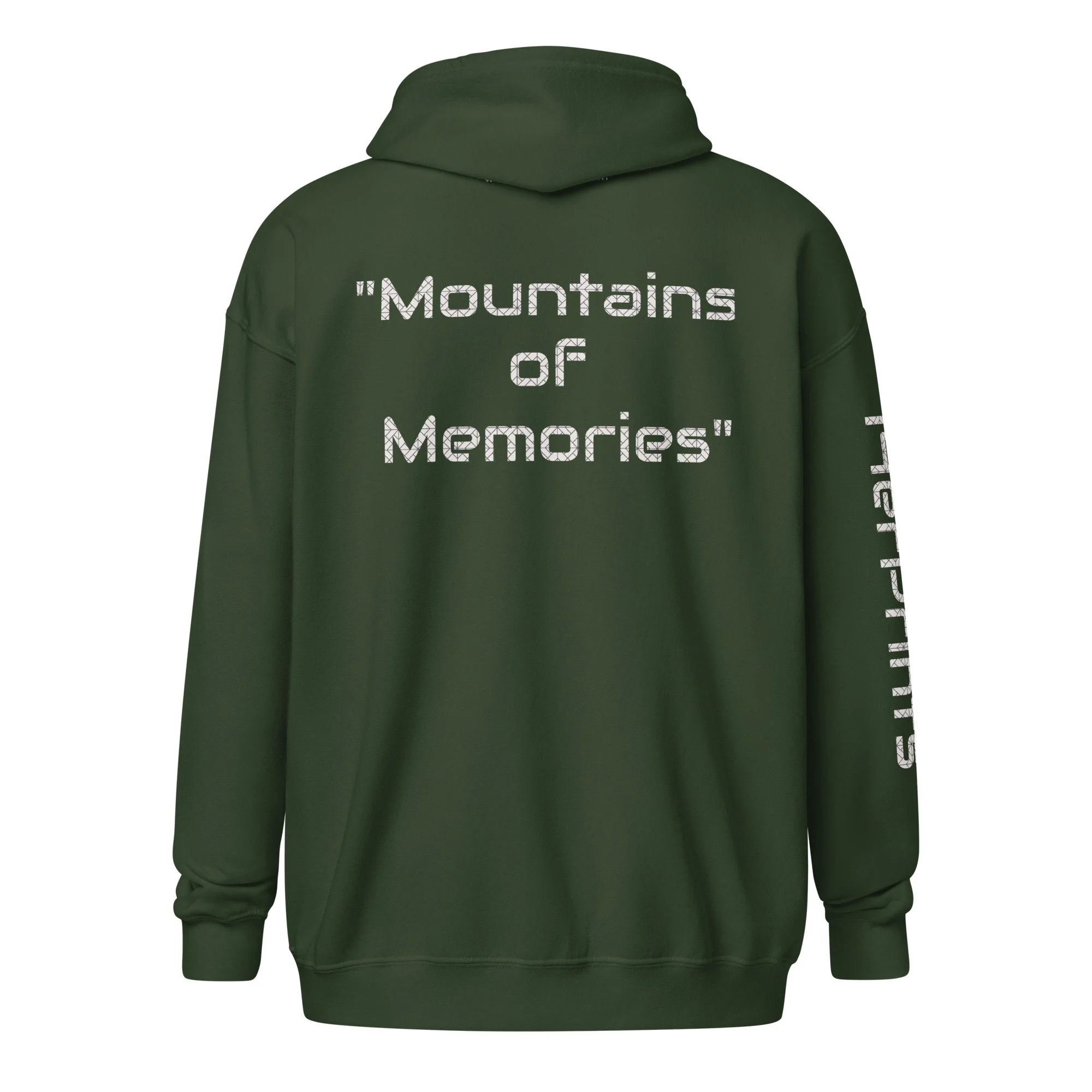 14erprints heavy blend zip hoodie – forest green back