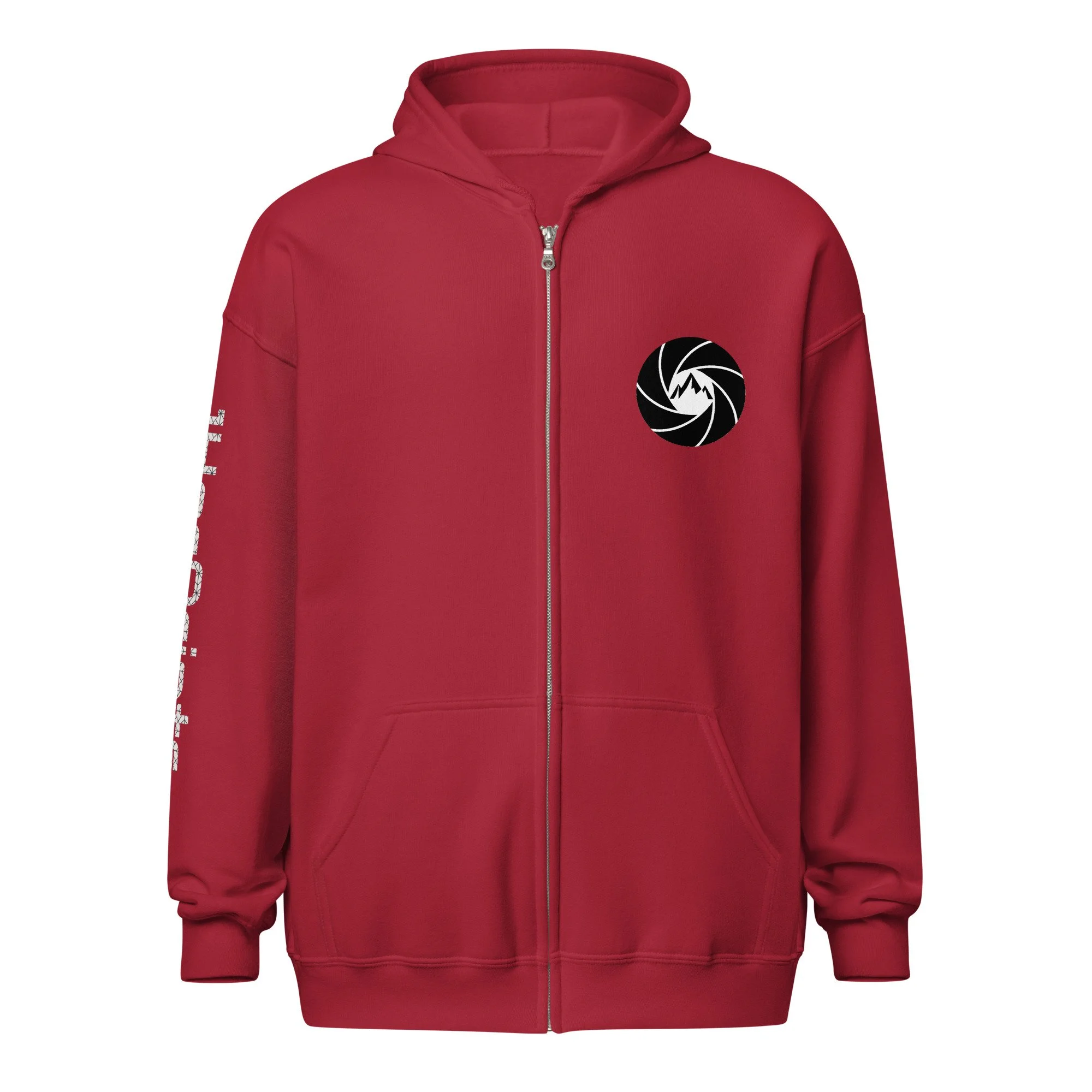 14erprints heavy blend zip hoodie – cardinal red front