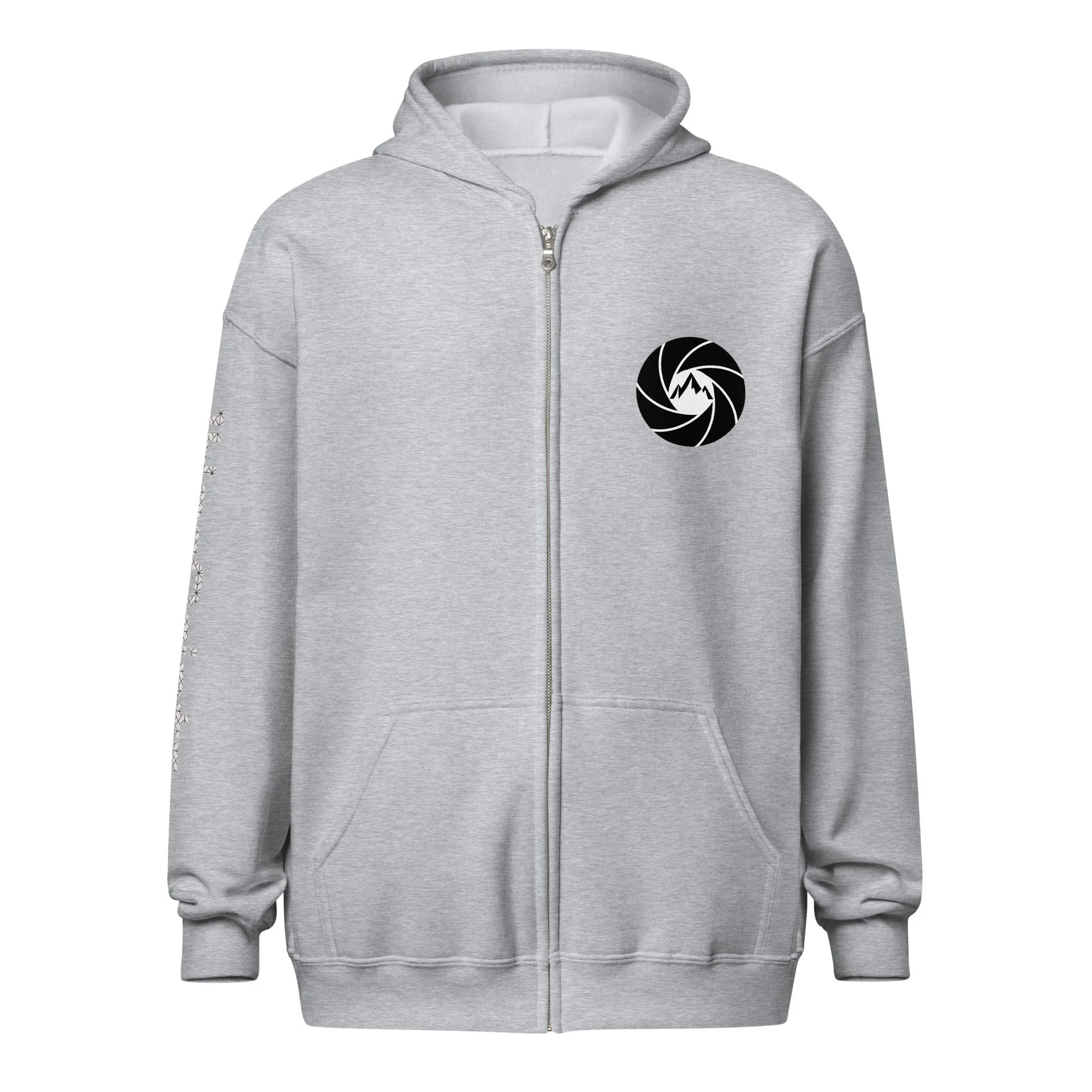 14erprints heavy blend zip hoodie – sport gray front