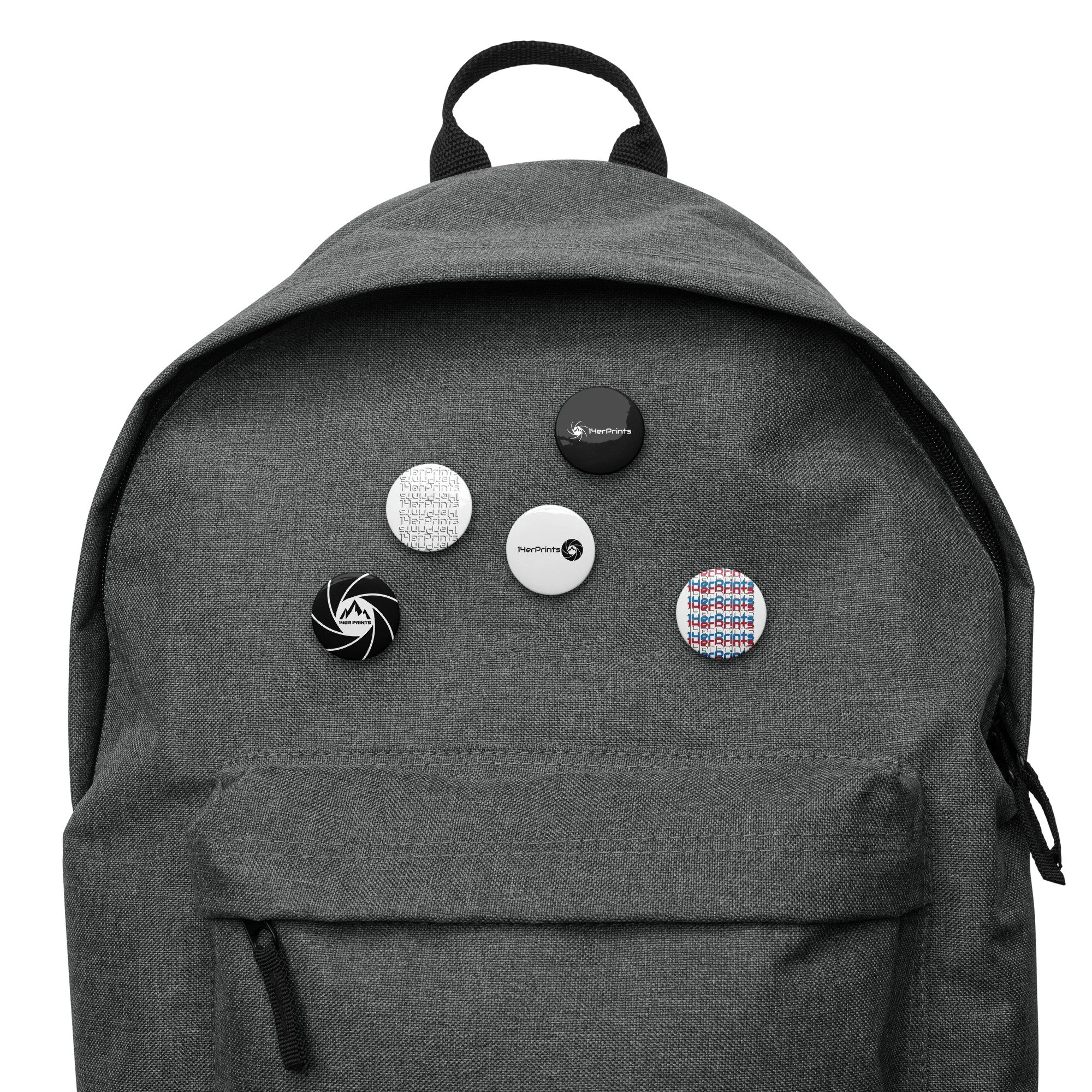 14erprints pin buttons – front backpack