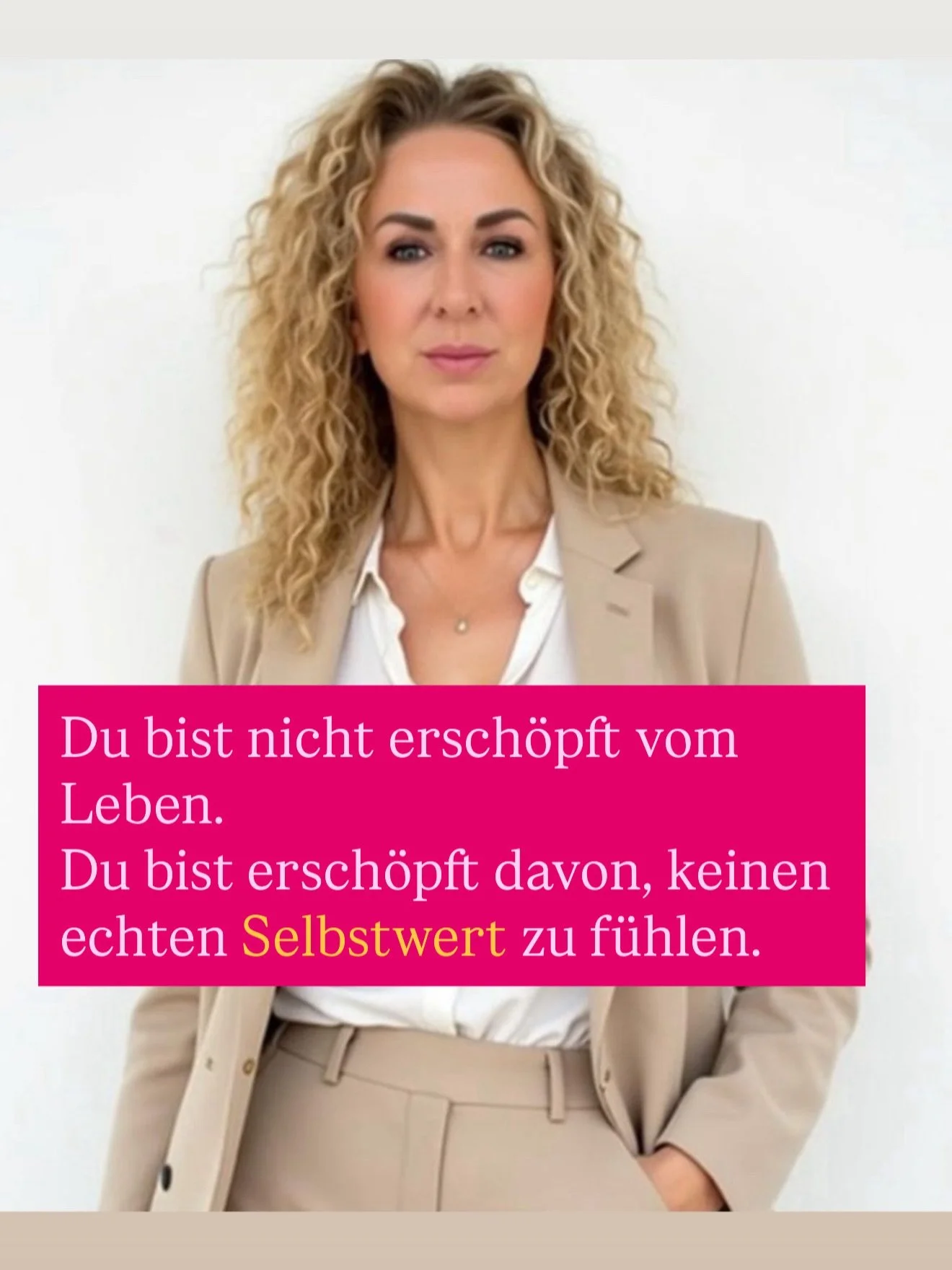 Du arbeitest so hart an Dir &ndash; aber kaum jemand sieht, wie hart Du gegen Dich bist.

Du willst Selbstwert.
Doch Dein innerer Ton ist streng.

Du willst emotionale Freiheit.
Doch Du erlaubst Dir keinen Fehler.

Du willst wachsen.
Doch Du behandel
