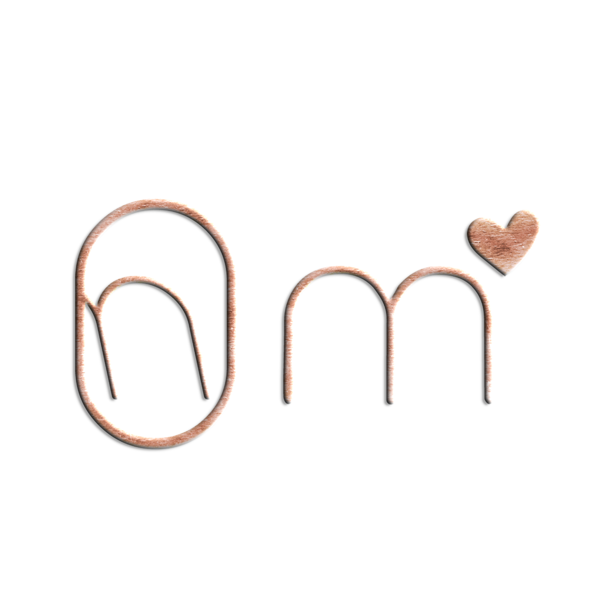 Neon-Schriftzug, der das Wort 'Mom' mit einem Herzenssymbol am Ende zeigt, in roségoldener Farbe auf schwarzem Hintergrund.