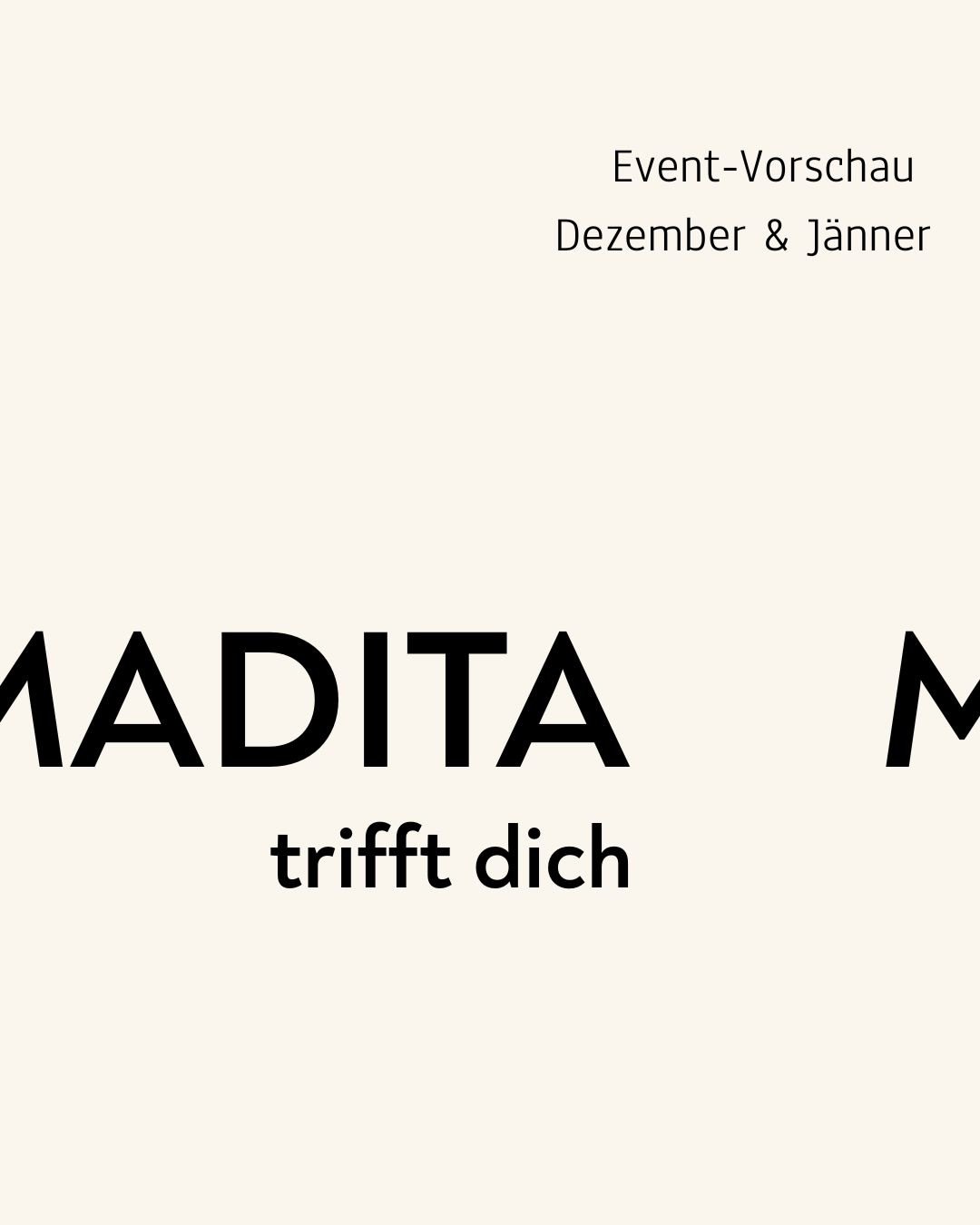 Dezember &amp; J&auml;nner mit MADITA
Lasst uns Zeichen setzen, Visionen leben &amp; kreativ sein.

🟠 Orange hei&szlig;t handeln! Ein Abend gegen Gewalt an Frauen von @unwomenaustria &amp; Erste Group
📅 09. Dezember, 18:00 Uhr
📍 Erste Campus
👉 Ko