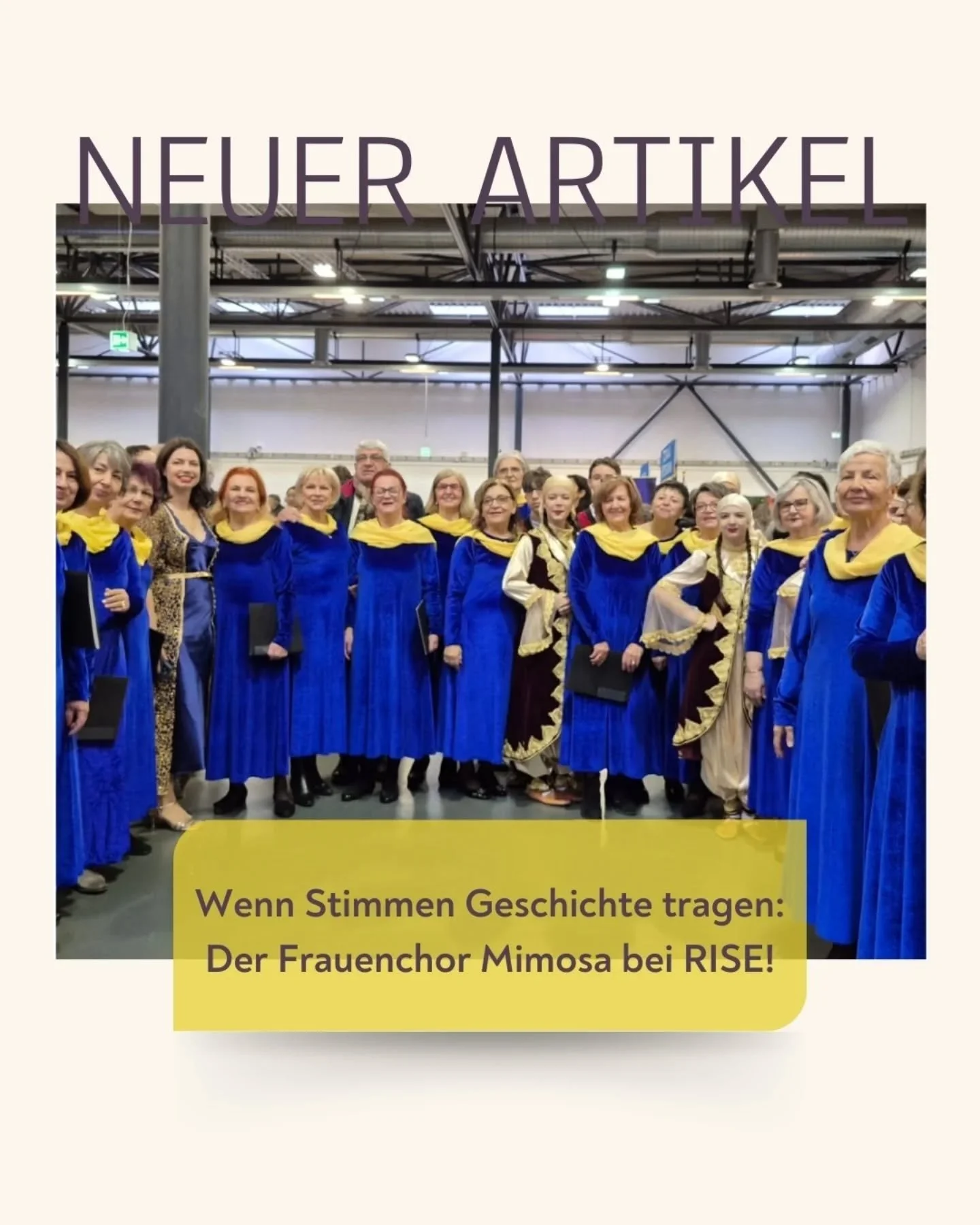 Manchmal ber&uuml;hrt uns eine Nachricht besonders tief. Die Worte des Frauenchors Mimosa haben genau das getan.
58 Frauen haben gemeinsam Tickets f&uuml;r RISE! gebucht. 58 Frauen, die sich bewusst entschieden haben, am Internationalen Frauentag ihr