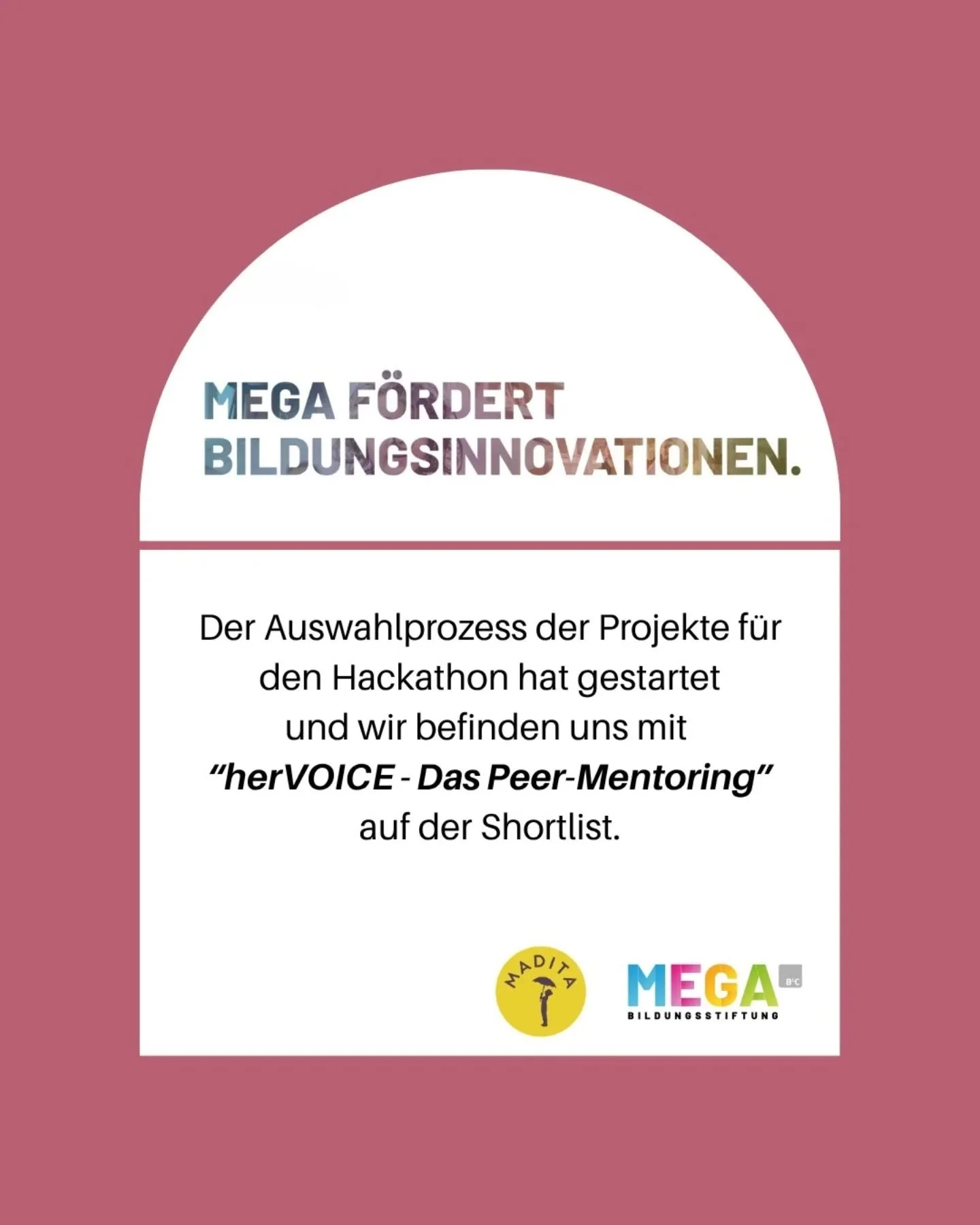 Wie aufregend 🎉 Wir befinden uns auf der Shortlist f&uuml;r den Hackathon der Mega Bildungsstiftung @mega.bildung.

Wir m&ouml;chten auf lange Sicht M&auml;dchen dort erreichen wo sie sich t&auml;glich aufhalten - online. Um sie mit einer Art Sparri