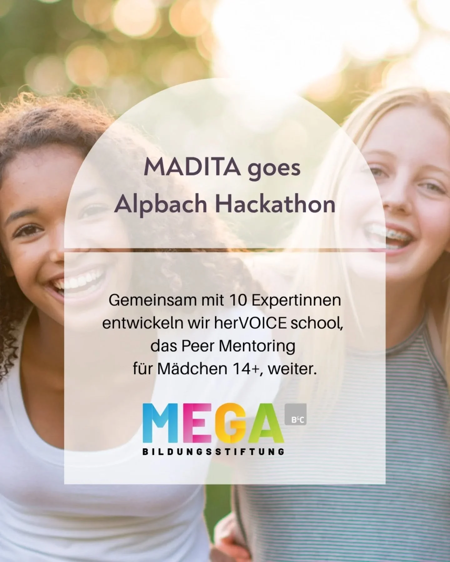 BIG NEWS: MADITA goes 𝗔𝗹𝗽𝗯𝗮𝗰𝗵 𝗛𝗮𝗰𝗸𝗮𝘁𝗵𝗼𝗻

Wir freuen uns bekannt zu geben, dass das neue Bildungsprojekt von MADITA f&uuml;r den European Forum Alpbach Hackathon ausgew&auml;hlt wurde.

Gemeinsam mit 10 Expertinnen entwickeln wir 𝗵𝗲?