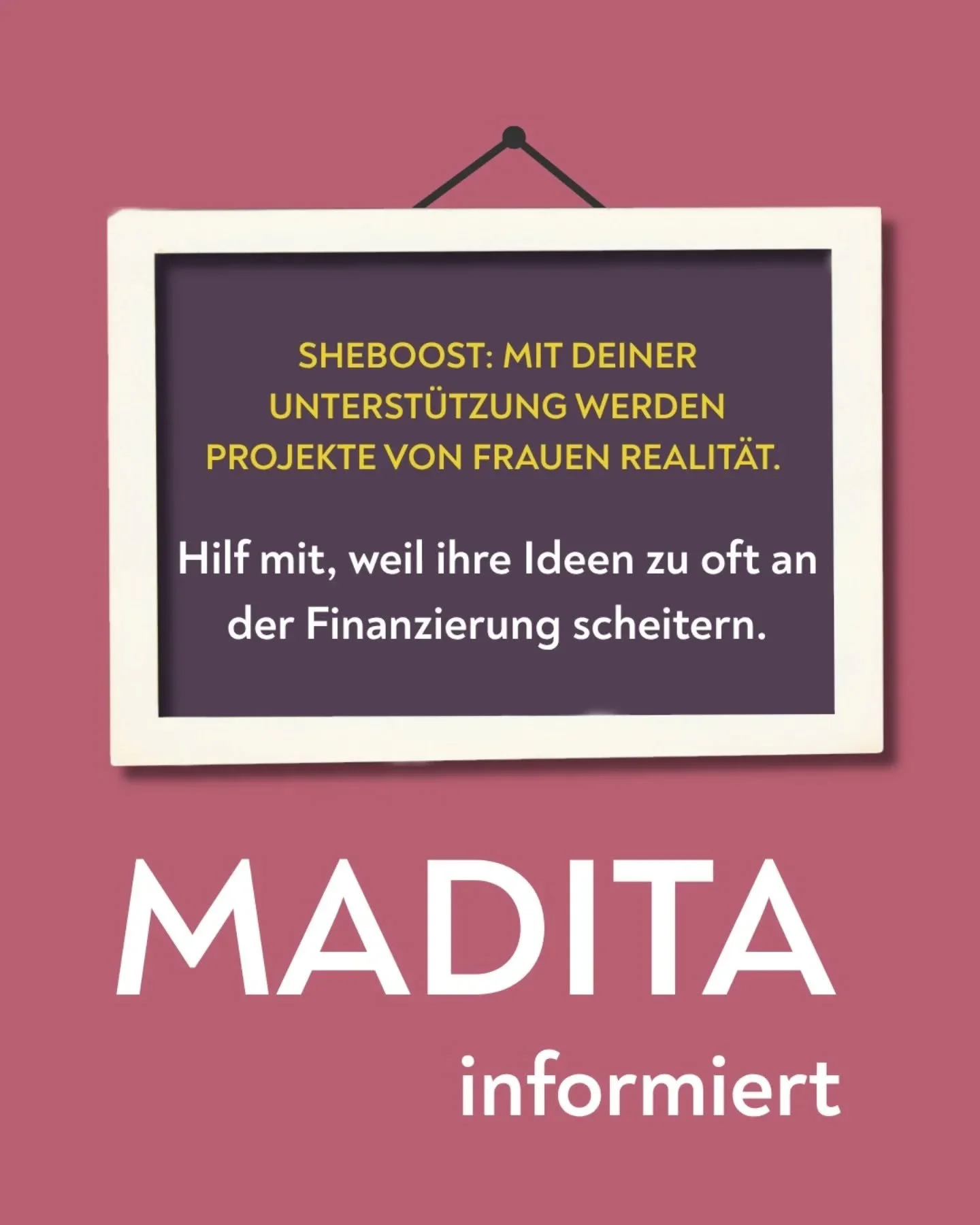 Kennst du schon sheboost?

Das Programm, das 𝗙𝗿𝗮𝘂𝗲𝗻 𝗶𝗻 𝗪𝗶𝗲𝗻 𝗯𝗲𝗶 𝗱𝗲𝗿 𝗨𝗺𝘀𝗲𝘁𝘇𝘂𝗻𝗴 𝗶𝗵𝗿𝗲𝗿 𝗩𝗼𝗿𝗵𝗮𝗯𝗲𝗻 𝘂𝗻𝘁𝗲𝗿𝘀𝘁𝘂̈𝘁𝘇𝘁, und zwar mit Crowdfunding-Zuschuss und Unterst&uuml;tzung beim Netzwerkaufbau und Abbau ment