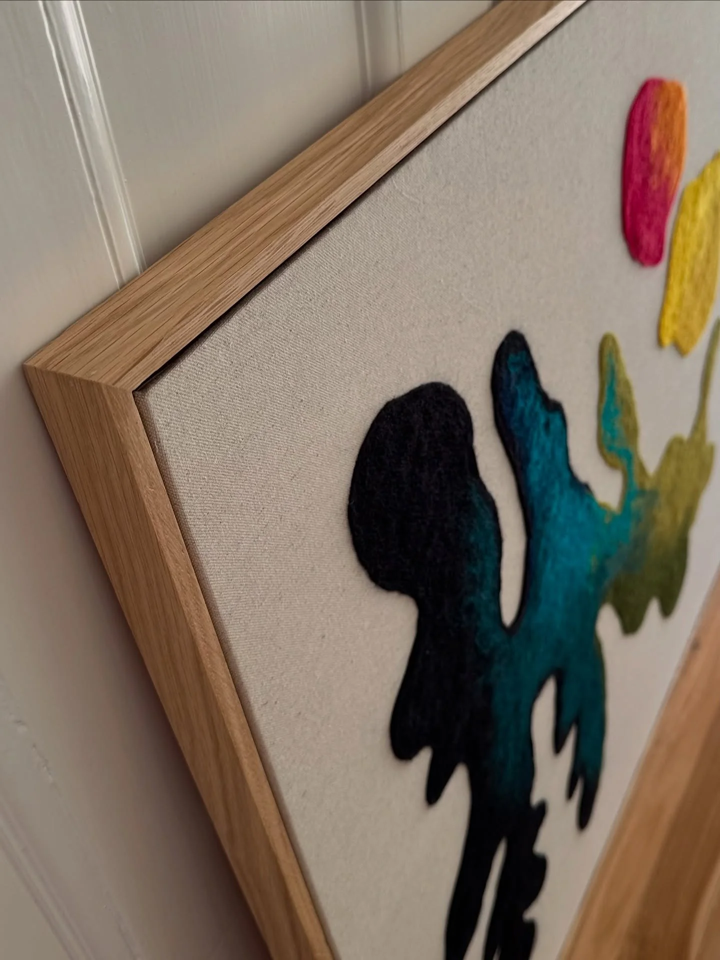 &lsquo; I S L A N D  S C A P E &lsquo;
A little sneak peek at new work fresh from the framers. 
&lsquo;Painting&rsquo; with fibres, inspired by views of the Aegean Sea, capturing the deep prussian blues, earthy greens and warmth of the sun. Possibly 