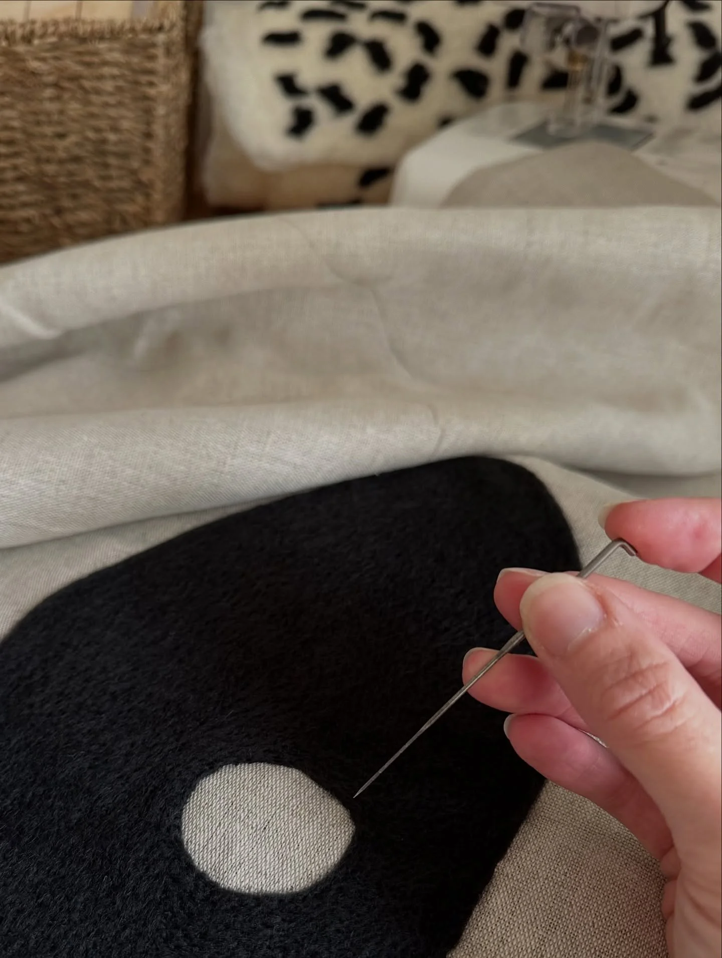 P E B B L E  S T A C K S

Studio moments this week . . .

Hours on the embellisher, Note: it needs a service 😬
Refining with needle-felting,
Merino wool fibres on linen,
Hagstone collections,
Sketchbook pages.

#wip #creativespace #fibreartist #text