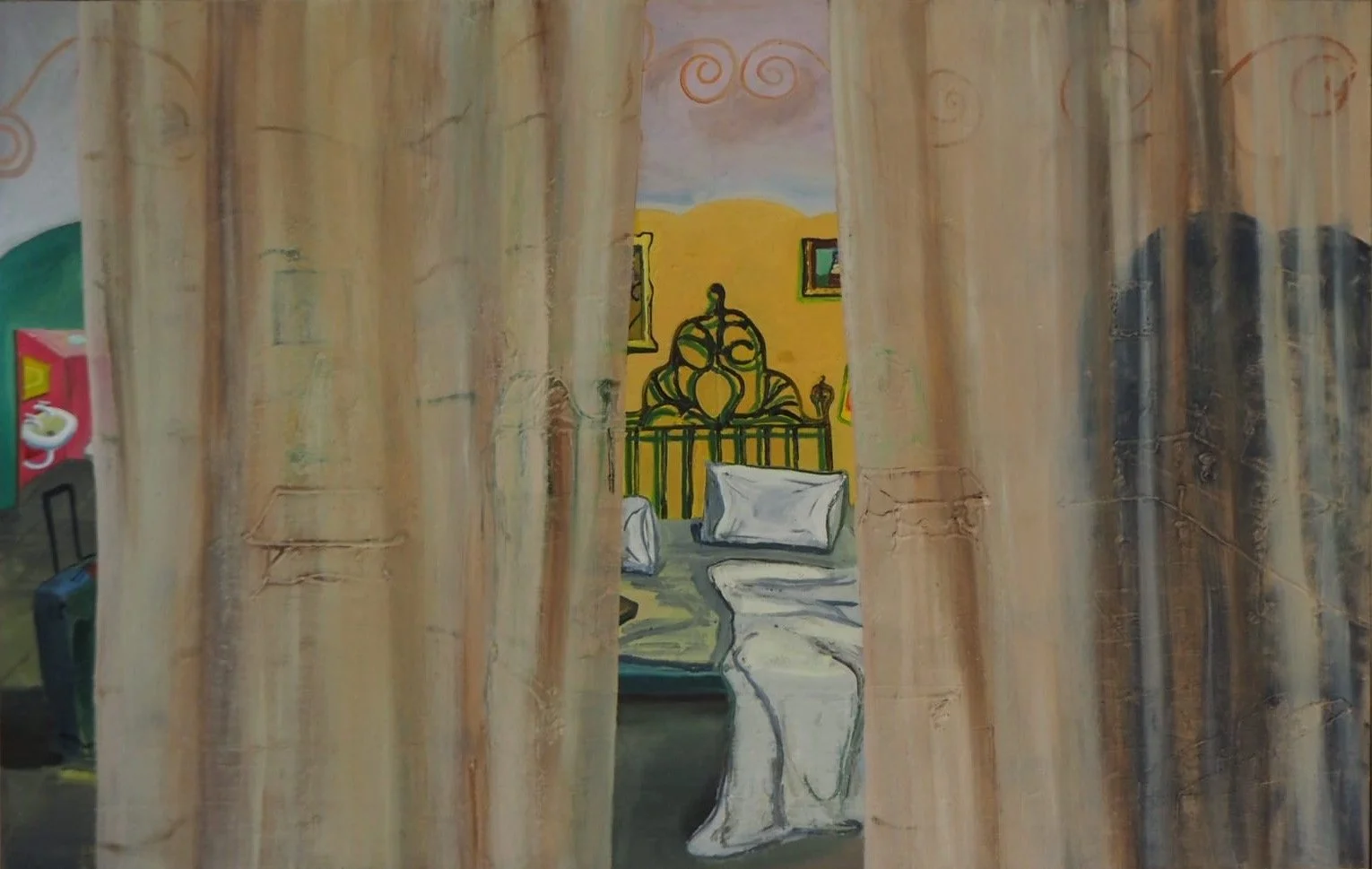 Curtains Rajasthan 2025, oil on board