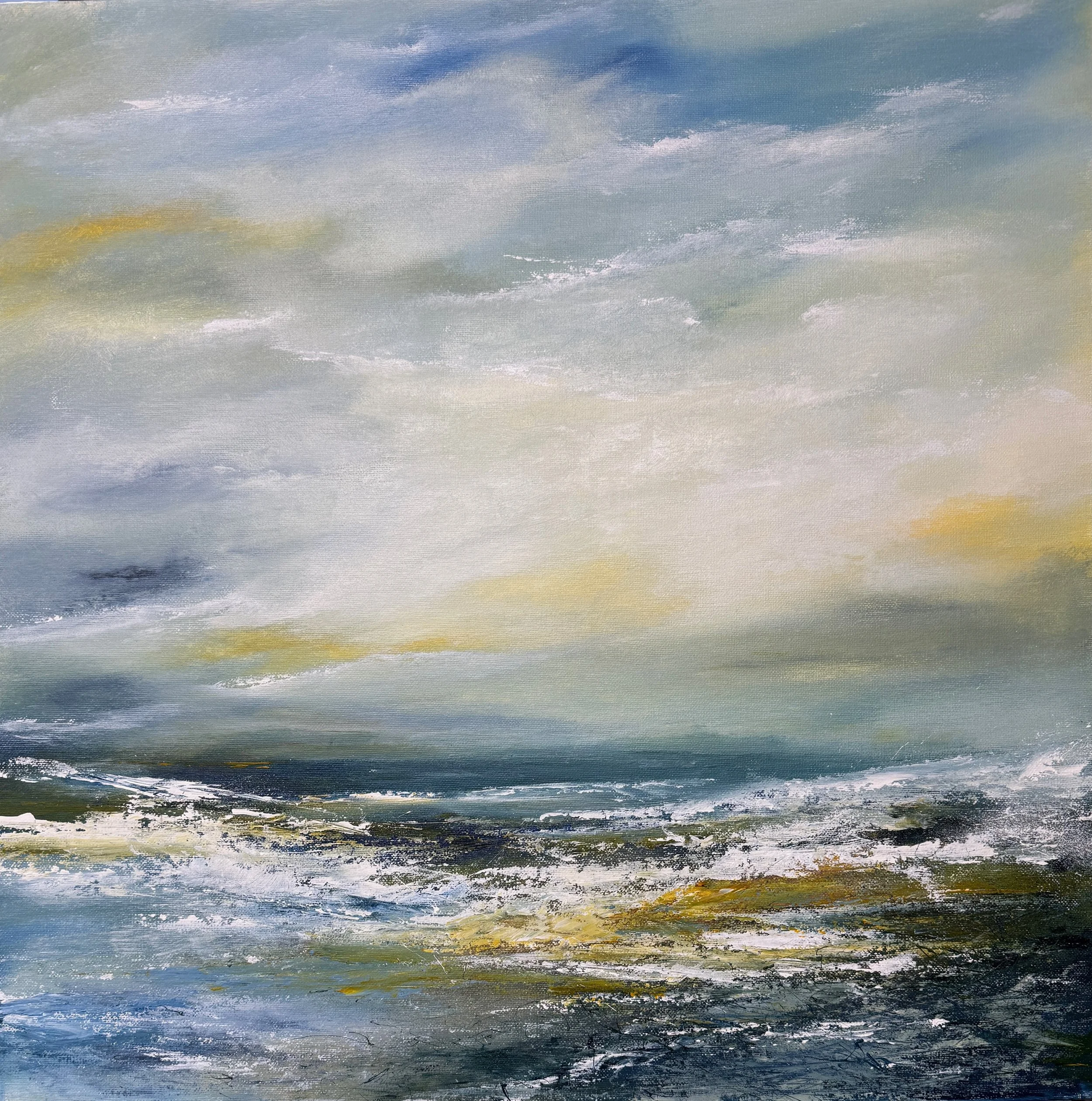 Spring tide listens, Hartland Point - 60 x 60cm (Copy)