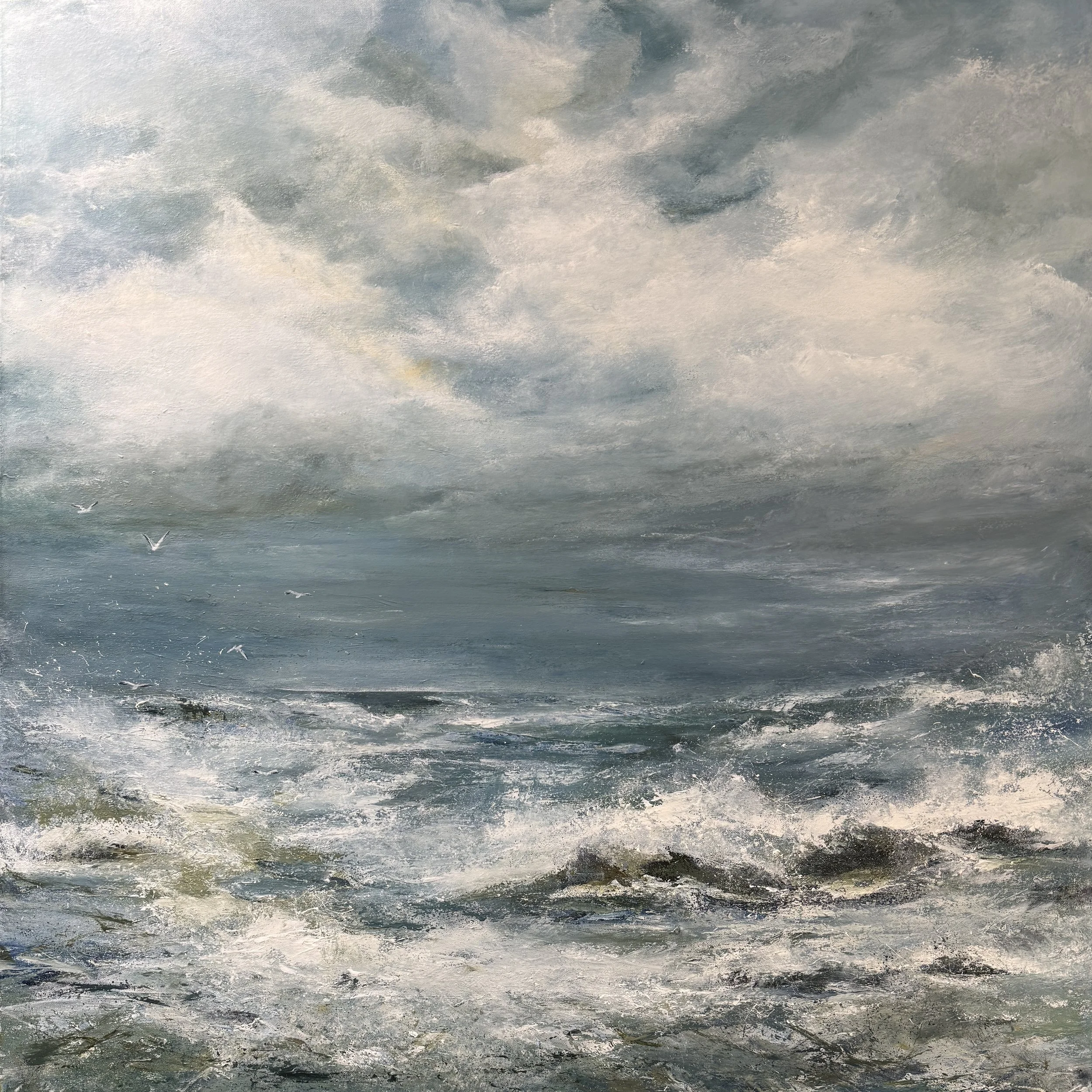 Just Once More, Baggy Point  - 100 x 100cm (Currently being exhibited At Doddiscombleigh Art Show, Devon)