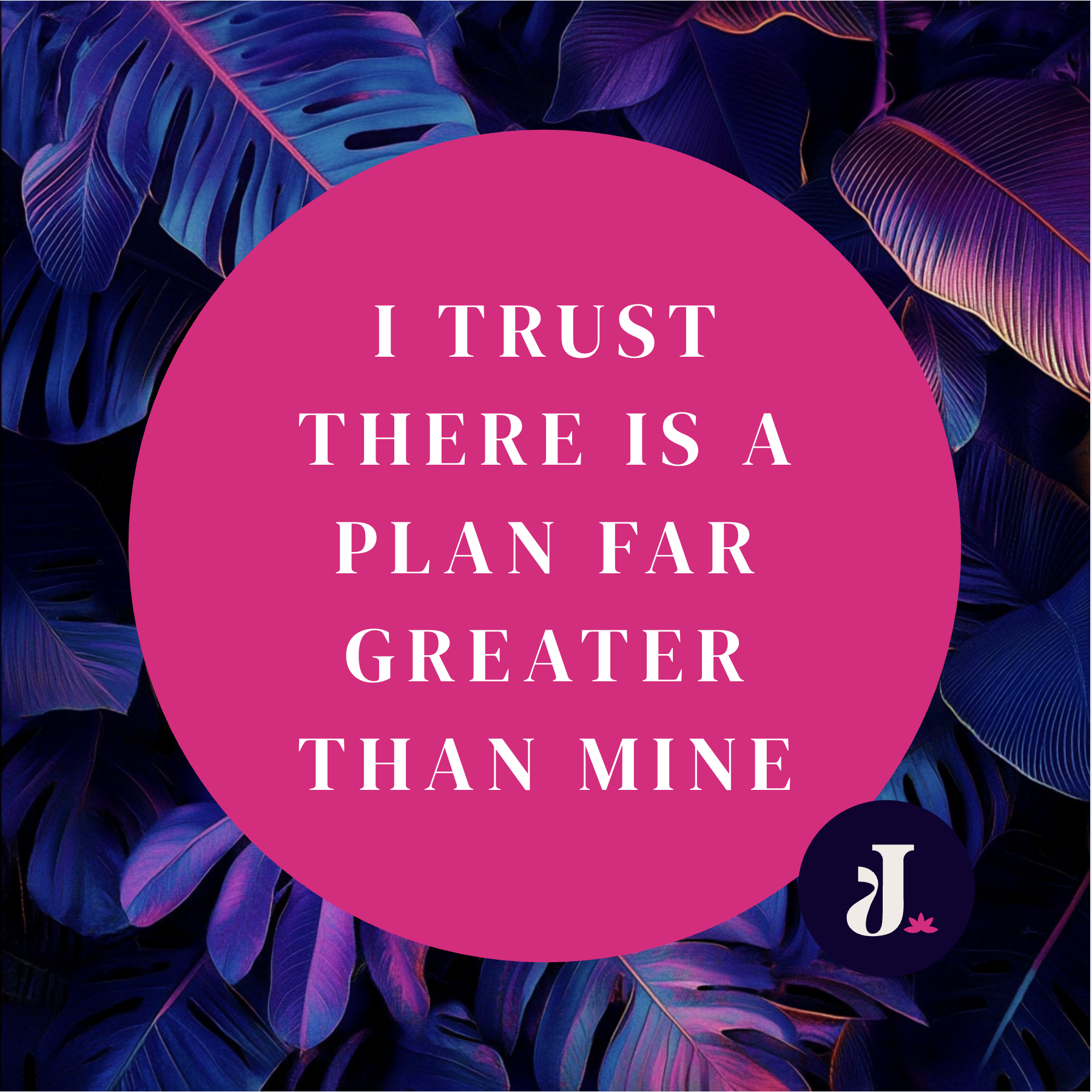“I trust there is a plan far greater than mine”