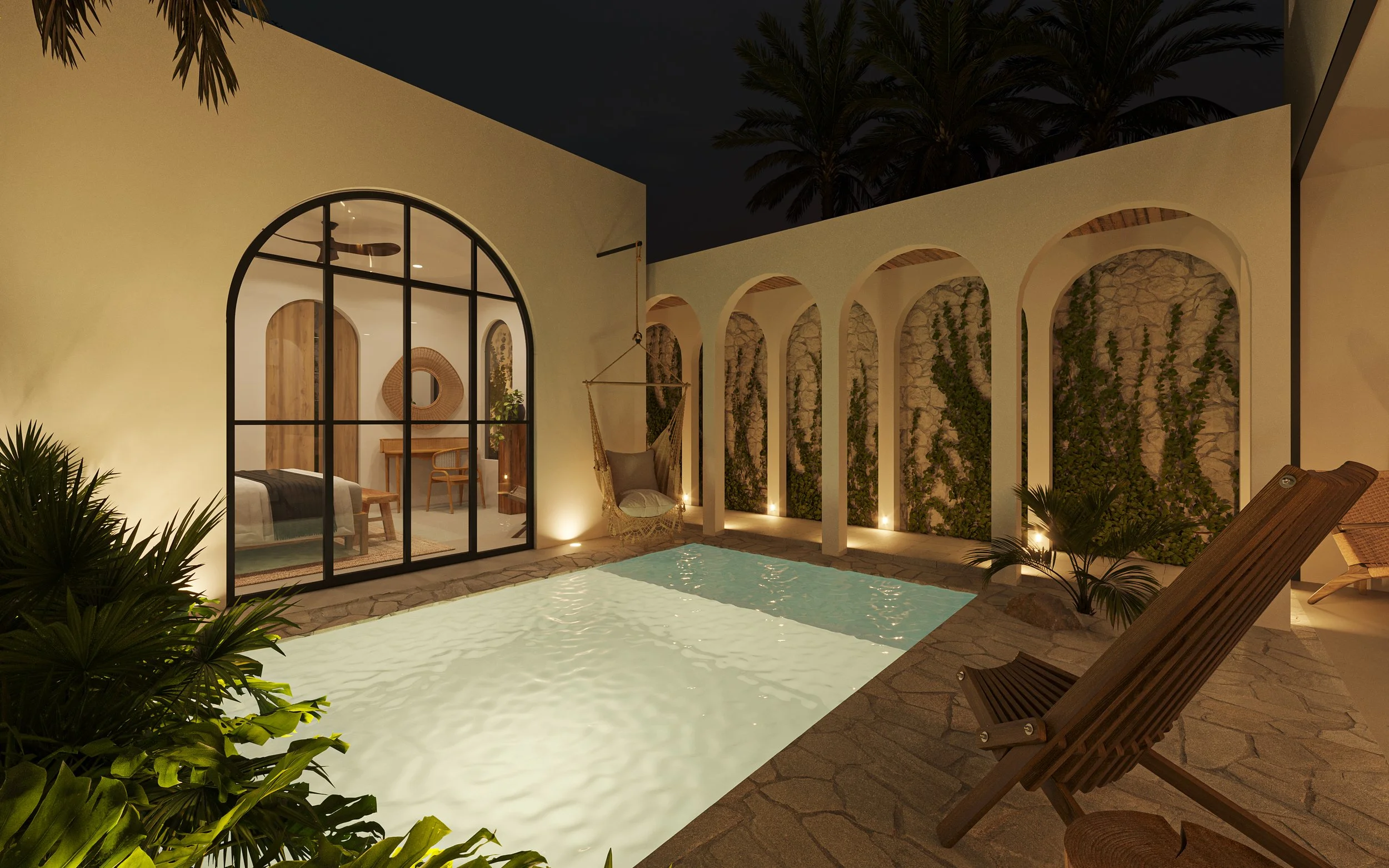 Alberca Privada Noche 2 - Cuatro Bacalar.jpg