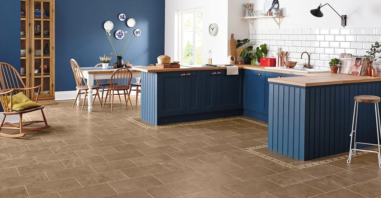 Karndean Da Vinci LVT laid in a tile format with a border