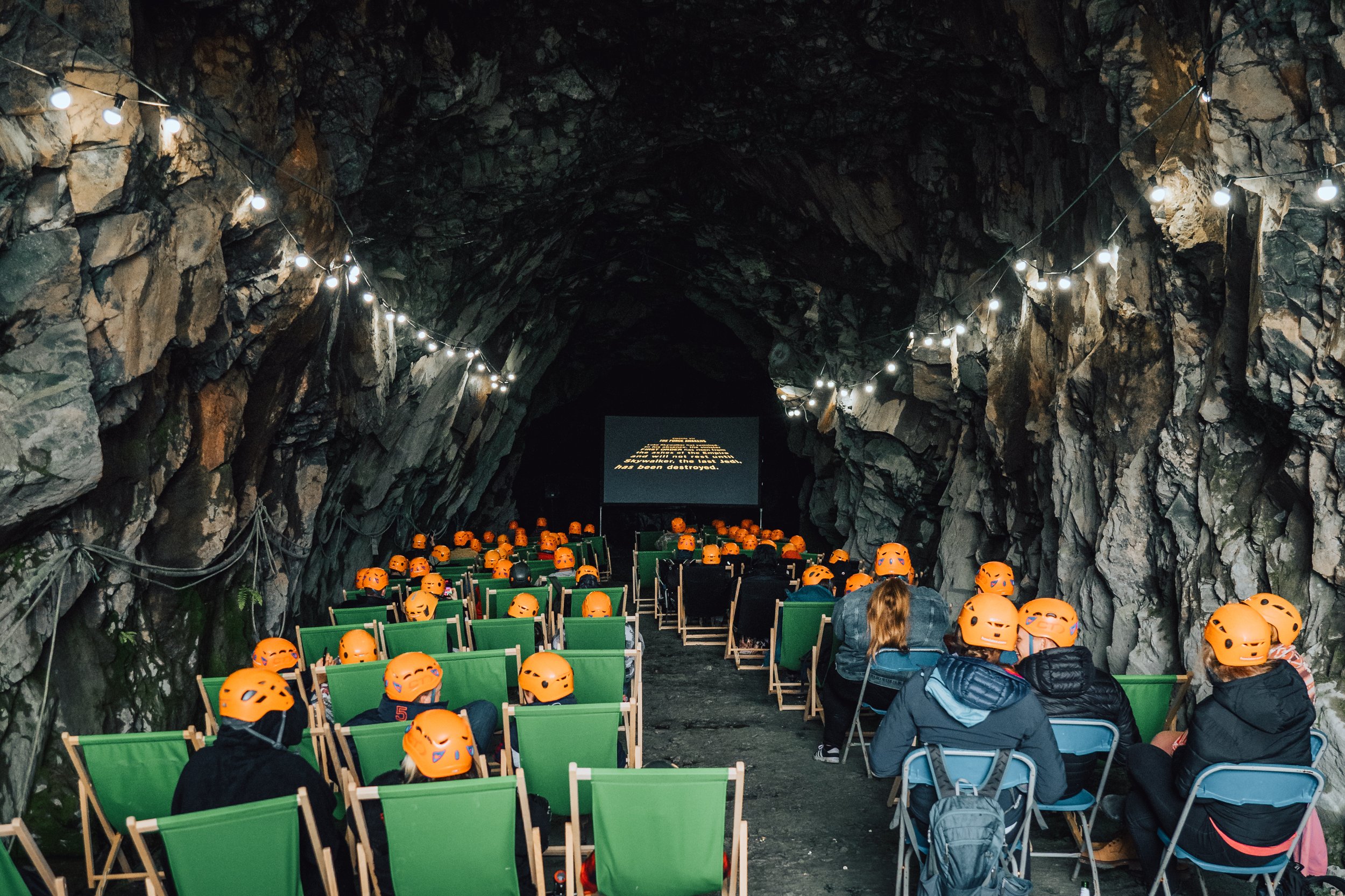 The UK's Most Extreme Cinema - inside a working slate mine! ©Kieran Fallows