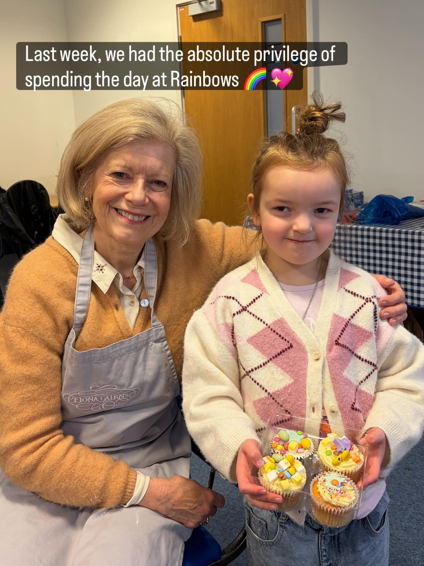 @rainbowshospice will always hold a special place in our hearts 💖

#FionaCairns #Community #RainbowsHospice #BakingTogether #GivingBack