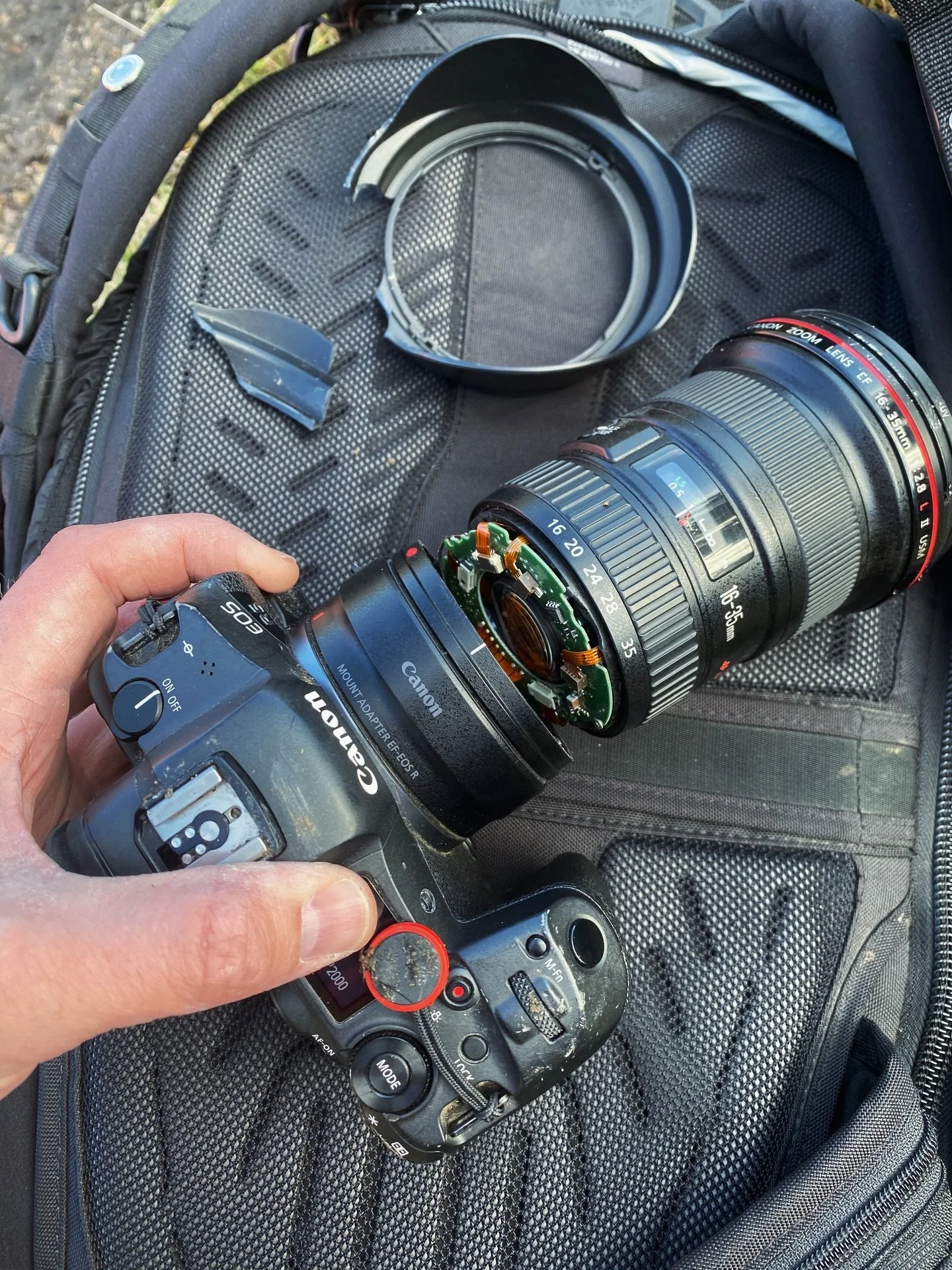 When my images from the @irishdownhillmtb in Carrick go live on Roots and Rain, please buy more than usual&hellip; my camera fell from my harness earlier today!

RIP the 16-35mm lens 💀&hellip;camera condition TBC. I&rsquo;m insured, but I don&rsquo;