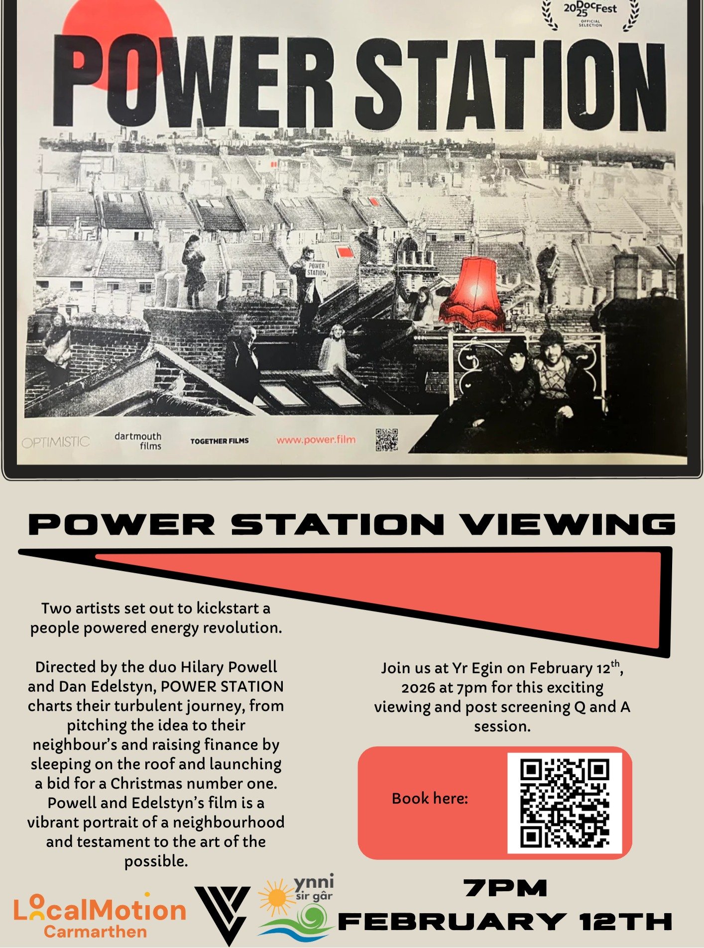 Film Night - POWER STATION
When? 12/2/2026 - 7pm
Where? Yr Egin, College Rd, Carmarthen, SA31 3EQ

Our second community film screening in collaboration with Yr Egin as part of SINEMA CHI and Ynni Sir Gar! 
We&rsquo;re so proud to bring POWER to Carma