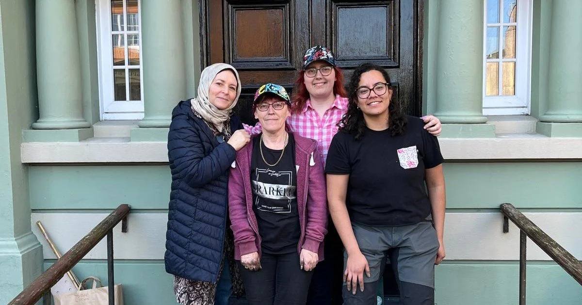 A great day of shifting compost, sprinkling manure  and planting in the sunshine yesterday with Rana and the team at West Wales Islamic Cultural Association (WWICA) as part of our Green Archipelago programme. This new green space is a partnership wit