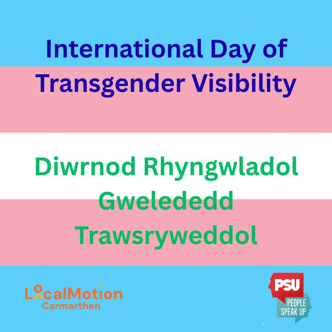 Happy Transgender day of visibilty to all of our Transgender sibings across Wales and beyond. We wish you health and happiness in the year ahead!
&ndash;
&mdash;
&ndash;
Diwrnod gwelededd Trawsrywiol hapus i'n holl frodyr a chwiorydd Trawsrywiol ledl