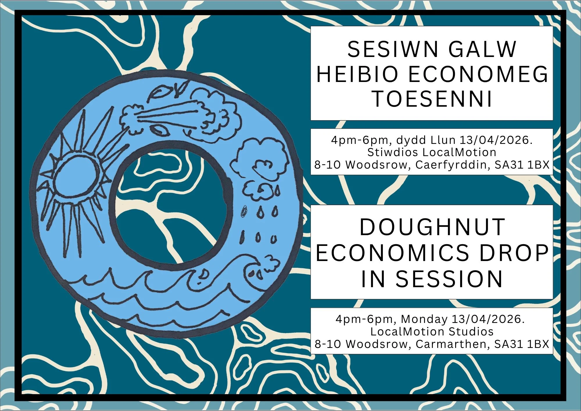 Join us today for a Doughnut Economics workshop session! were inviting you to create mini portraits with us. These portraits will be in response to the things you learn about in the session, a beautifully sewn mini doughnut. This workshop will be hea