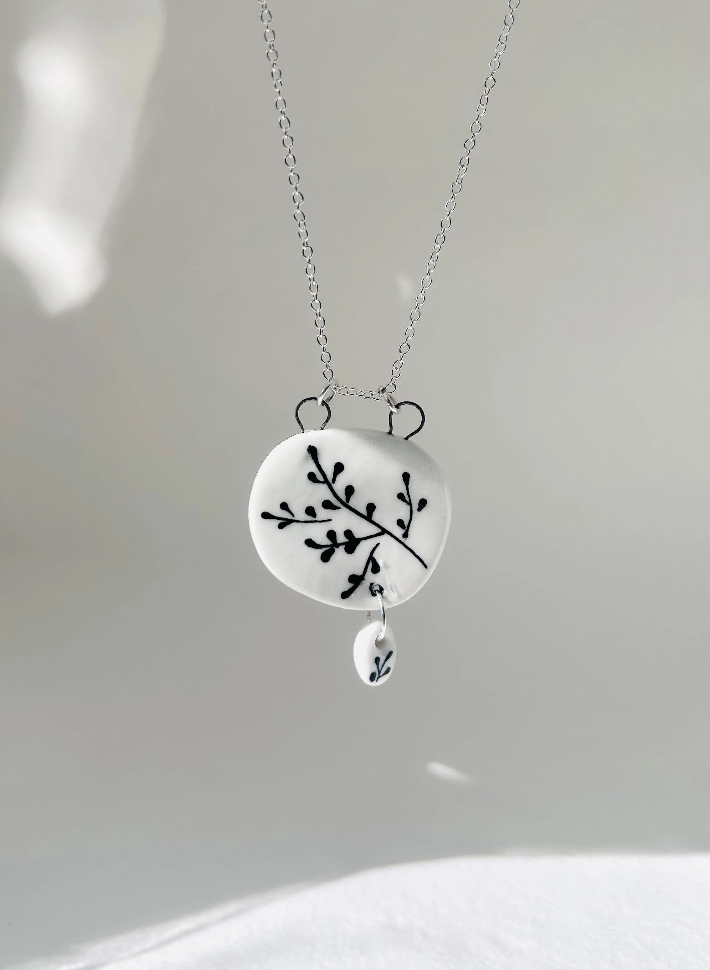 Whispered Sprig Silver Necklace