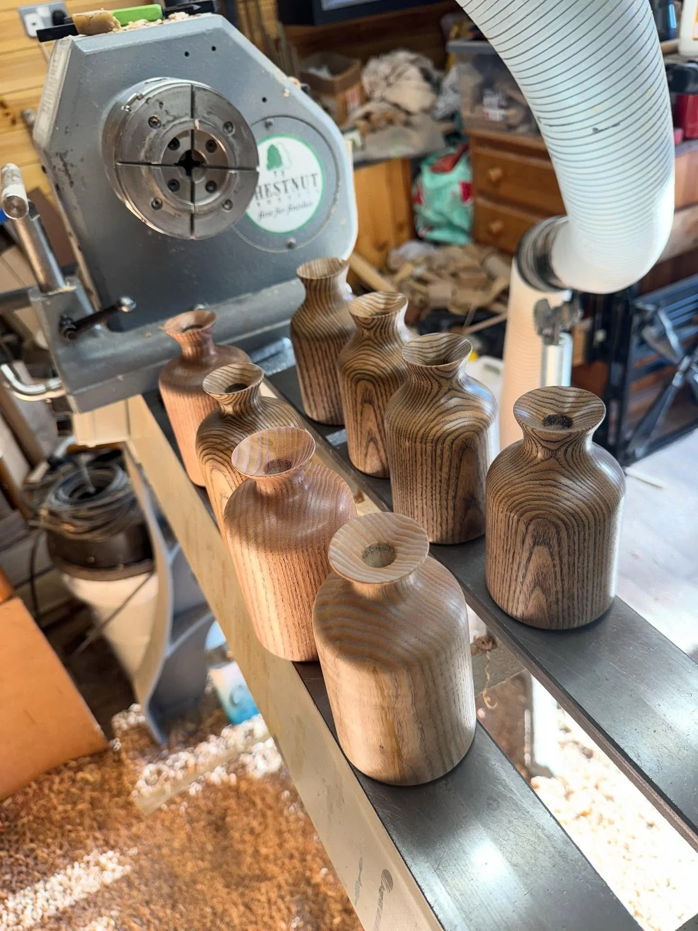 Quick restock on bottle kiln pots, all made from ash with cleaned grain and a coloured/black wax used as decoration. Sealed with finishing oil. 

#woodturnersofinstagram #woodturning #crafting #woodworking #bushcraft #wood #woodcraft #crafts #handmad