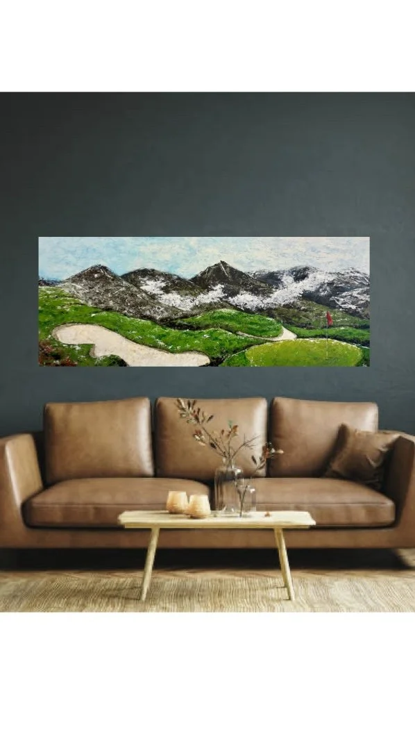Original Kunstwerk "Hohes Spiel" auf Leinwand mit Acryl 200x70 cm