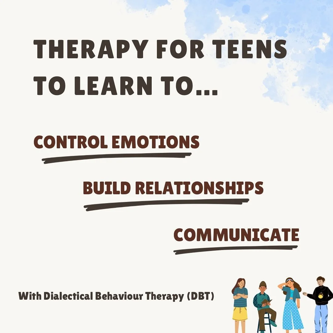 DBT is an evidence-based treatment adapted for teenagers that develops practical skills to manage problems with mood, anxiety and self-harming behaviours.

#psychology #therapy #teenager #dbtskills #neurodivergent