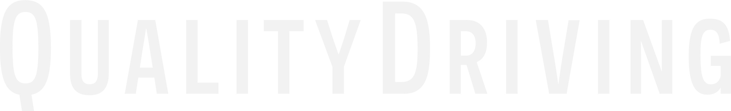 Graphic with large white text that says 'QUALITY DRIVING' on a black background.