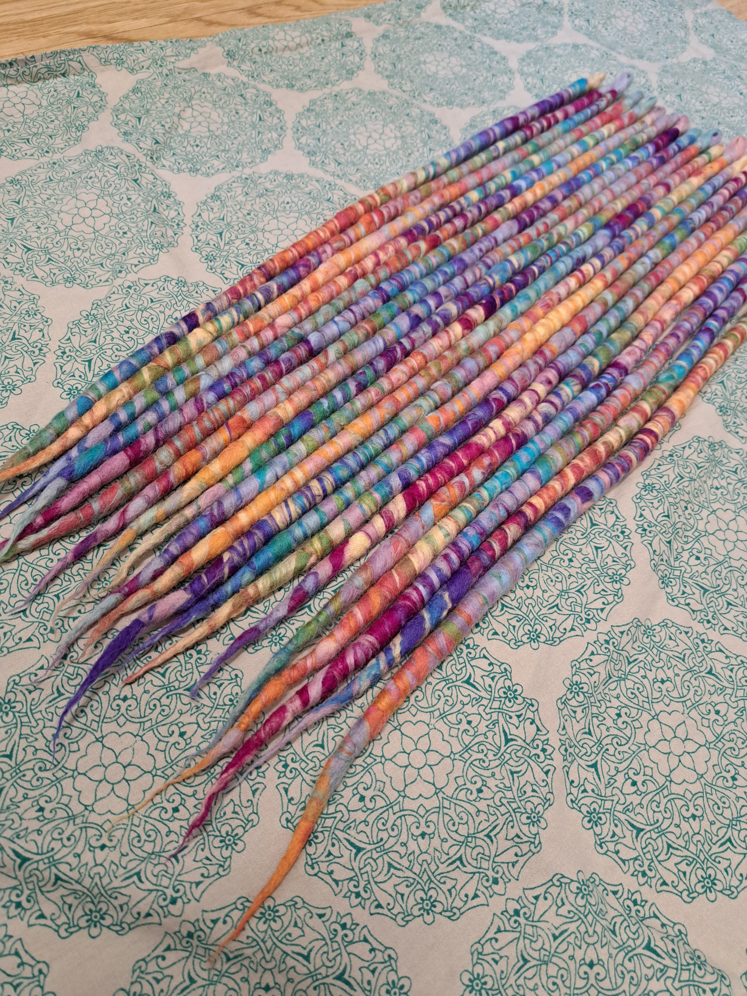 rainbow wool dreadlocks extensions