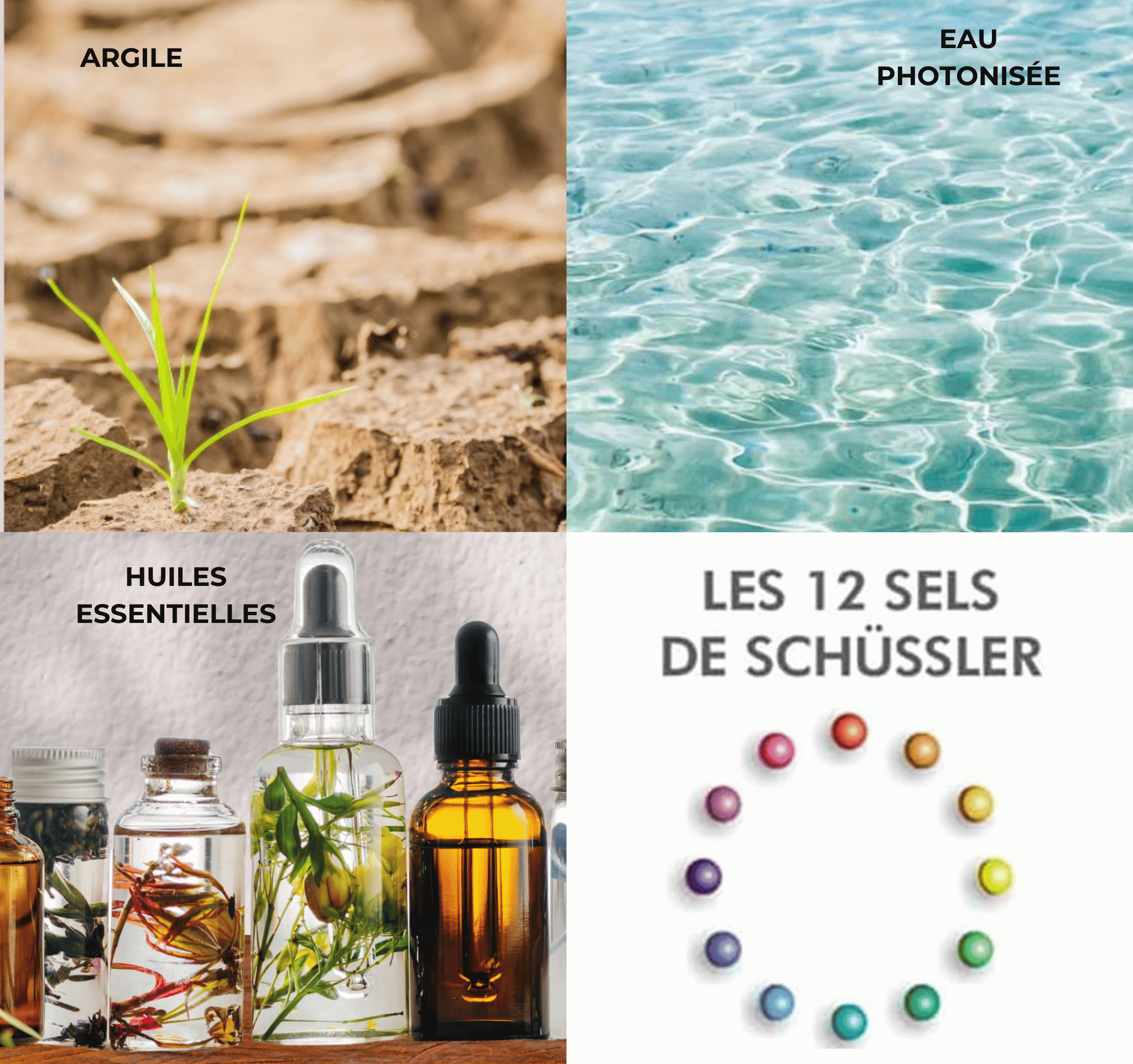 Soin détox capillaire 100 % naturel combinant argiles, sels minéraux, eau photonisée et huiles essentielles pour revitaliser les cheveux et le cuir chevelu.