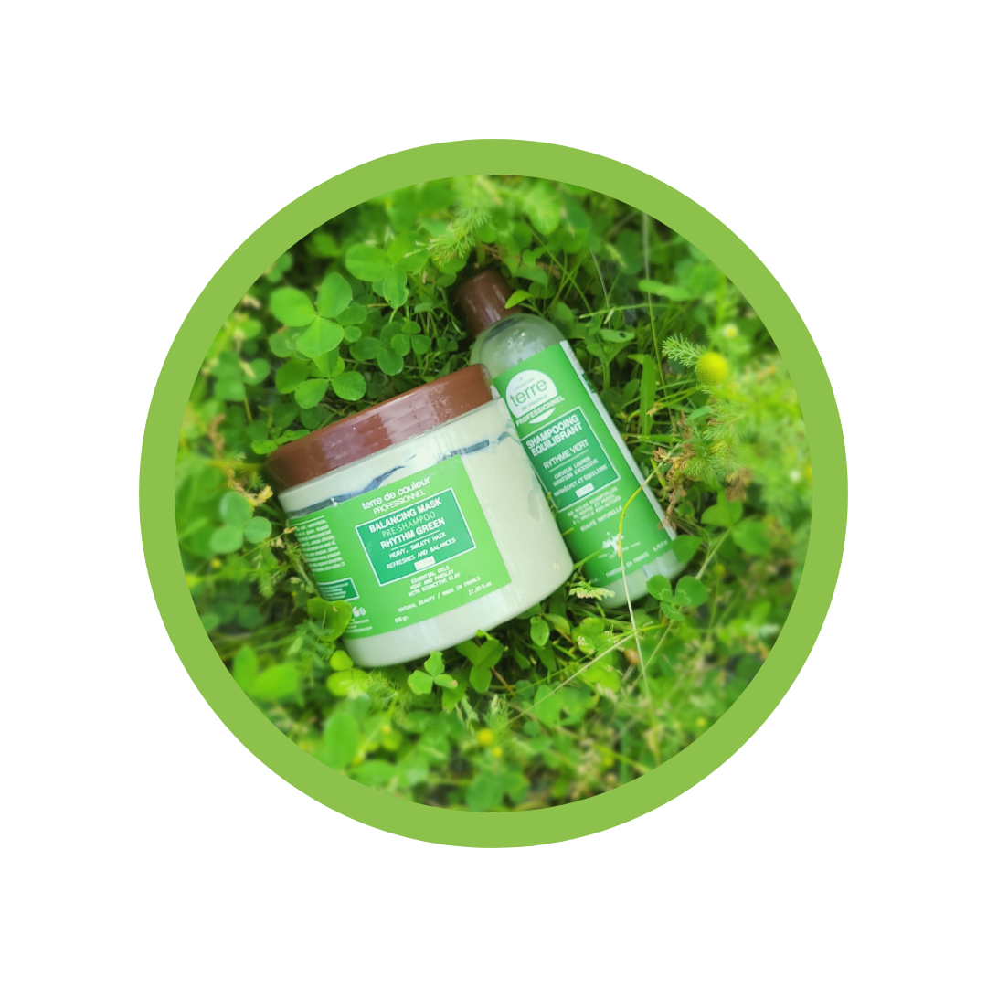 Soins rythmobiologiques - Vert : Purifie et régule l’excès de transpiration (hyperhidrose), prévenant démangeaisons, irritations et légère perte de cheveux. Apporte fraîcheur, légèreté et confort aux cuirs chevelus lourds.