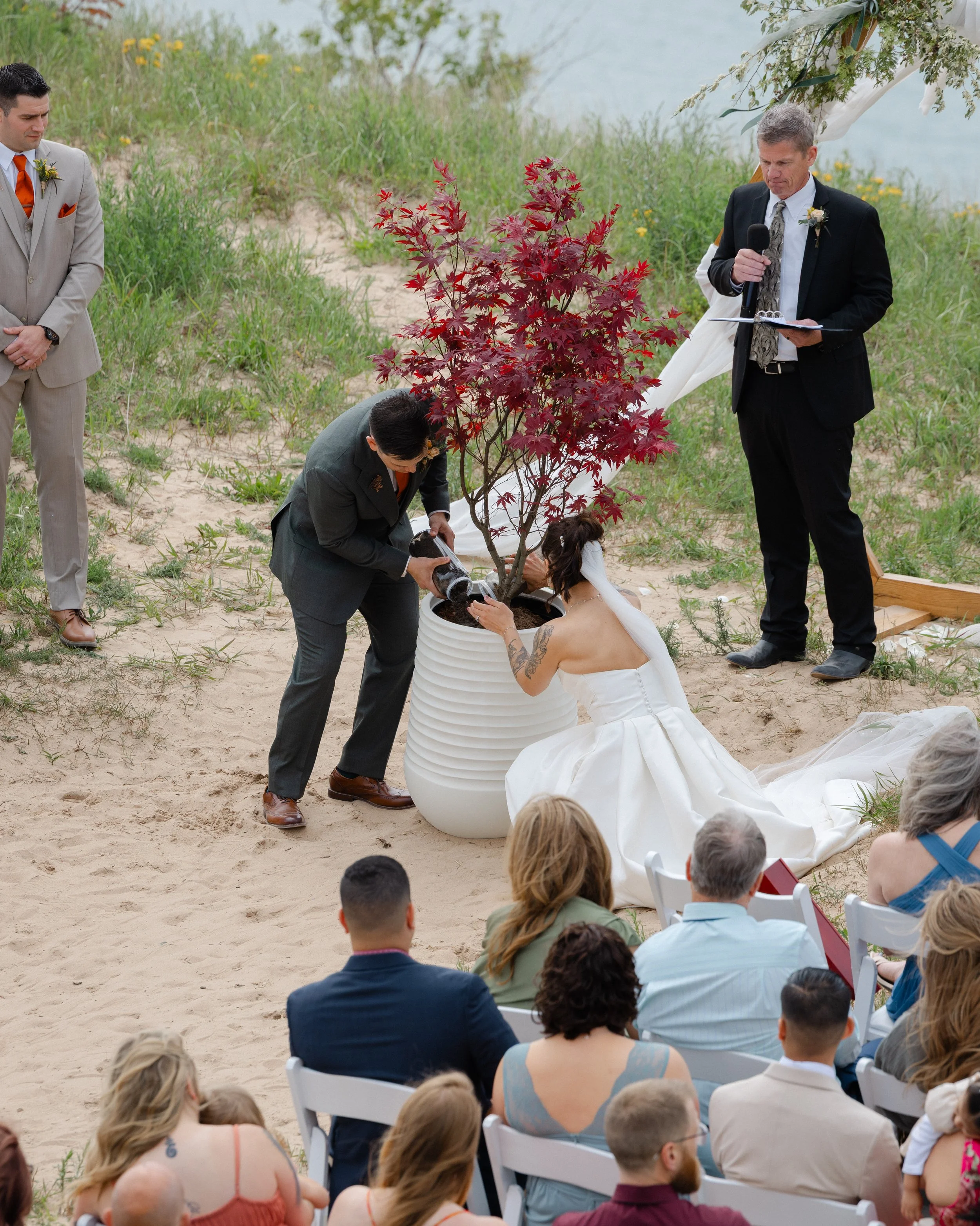 Northern Michigan Arcadia Bluffs Wedding. Sand Dune Michigan Wedding