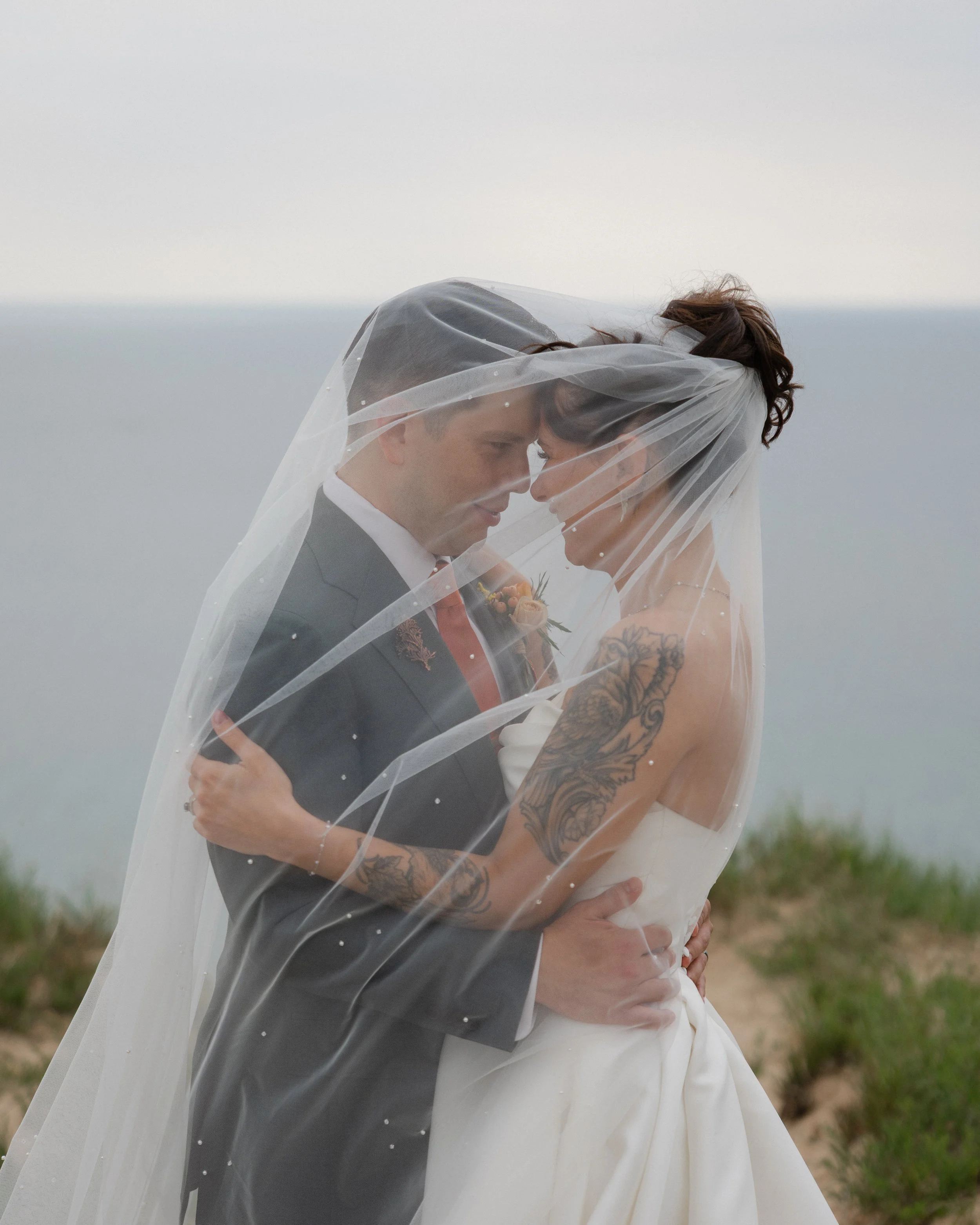 Northern Michigan Arcadia Bluffs Wedding. Sand Dune Michigan Wedding