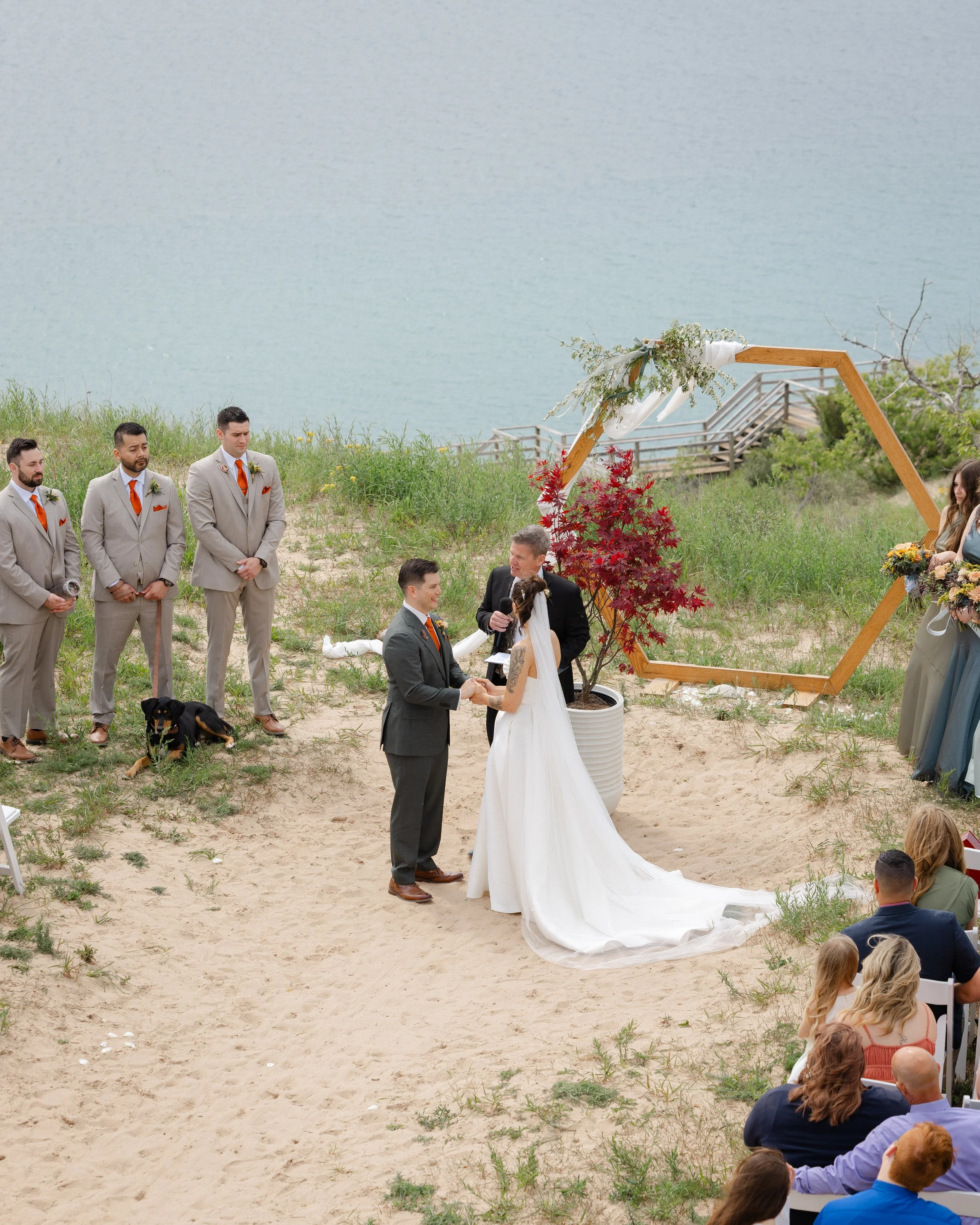 Northern Michigan Arcadia Bluffs Wedding. Sand Dune Michigan Wedding