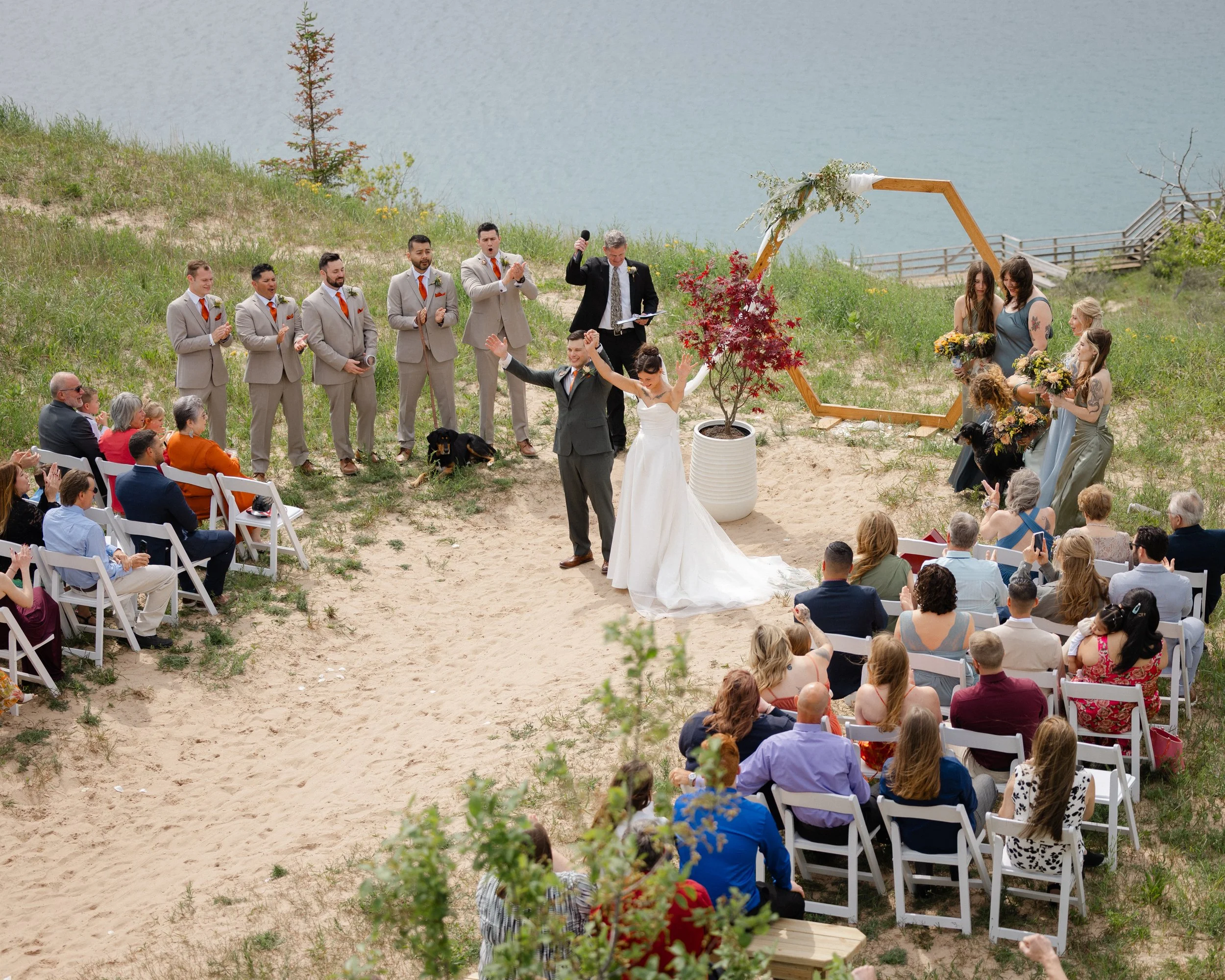 Northern Michigan Arcadia Bluffs Wedding. Sand Dune Michigan Wedding