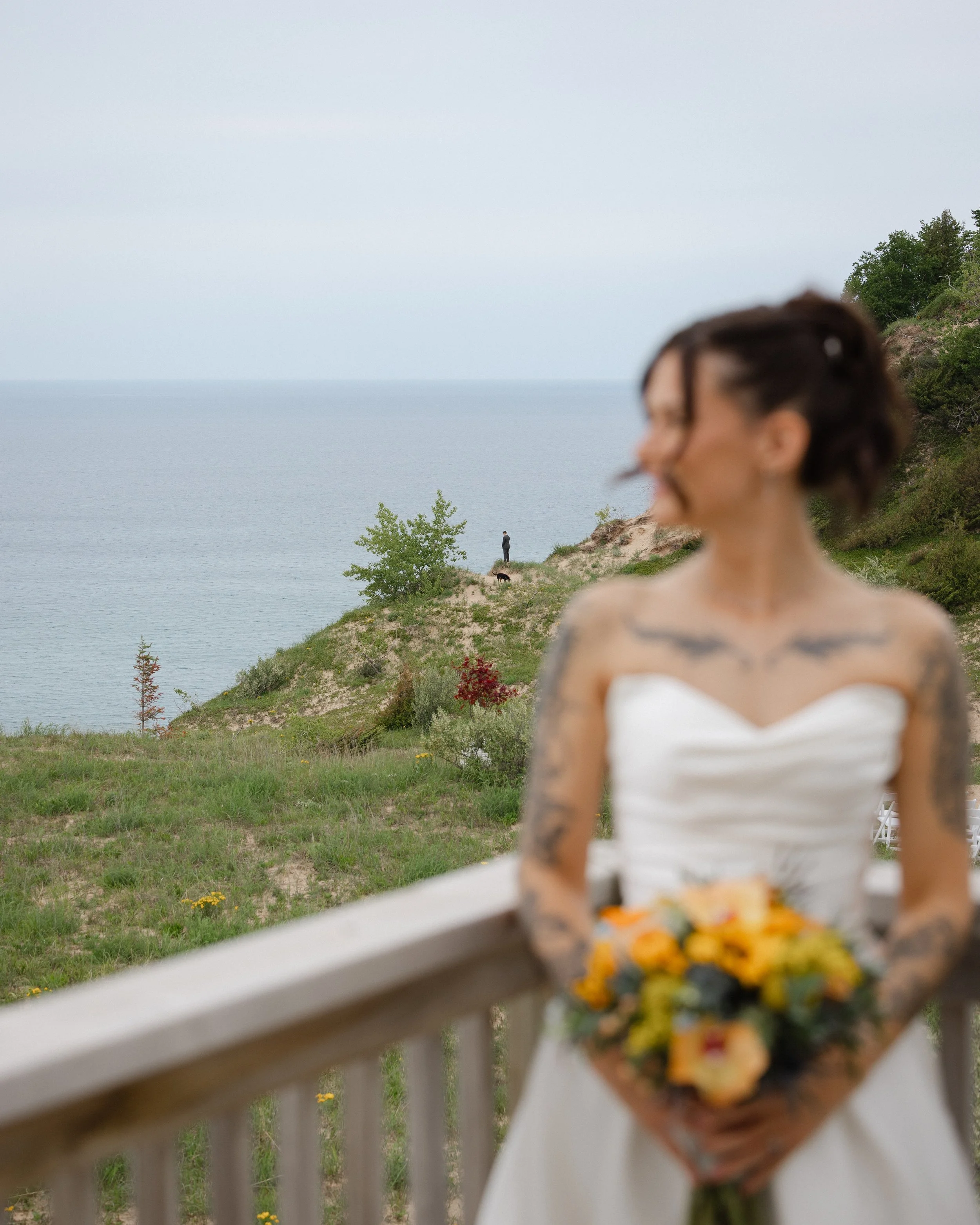 Northern Michigan Arcadia Bluffs Wedding. Sand Dune Michigan Wedding