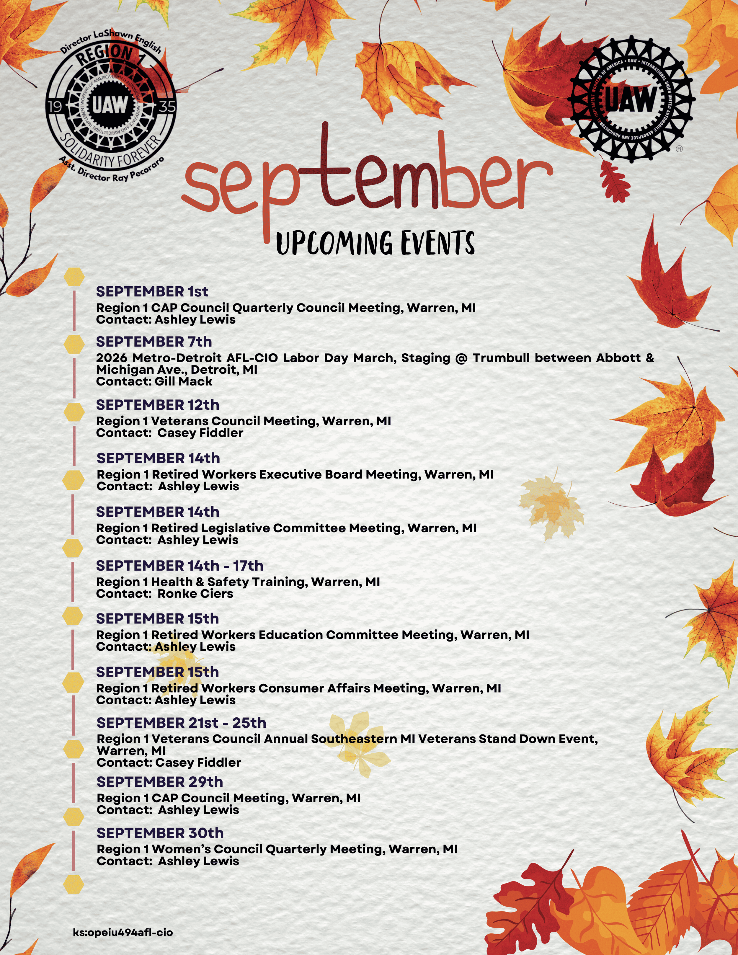 September Upcoming Events