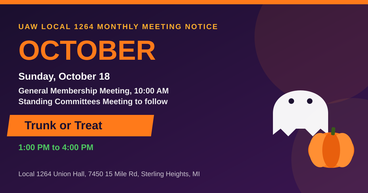 October Monthly Meeting Notice
