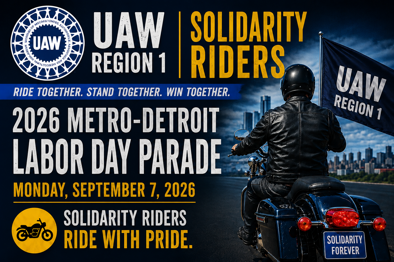UAW Region 1 Solidarity Riders: 2026 Labor Day Parade