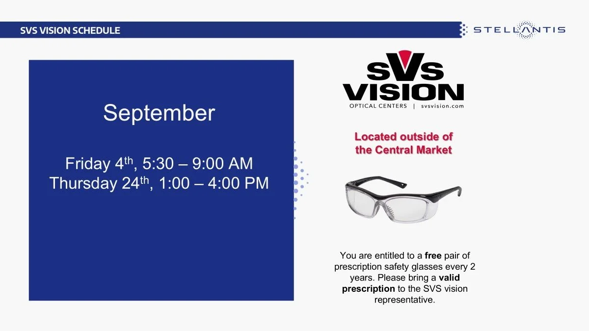 SVS Vision Schedule: September