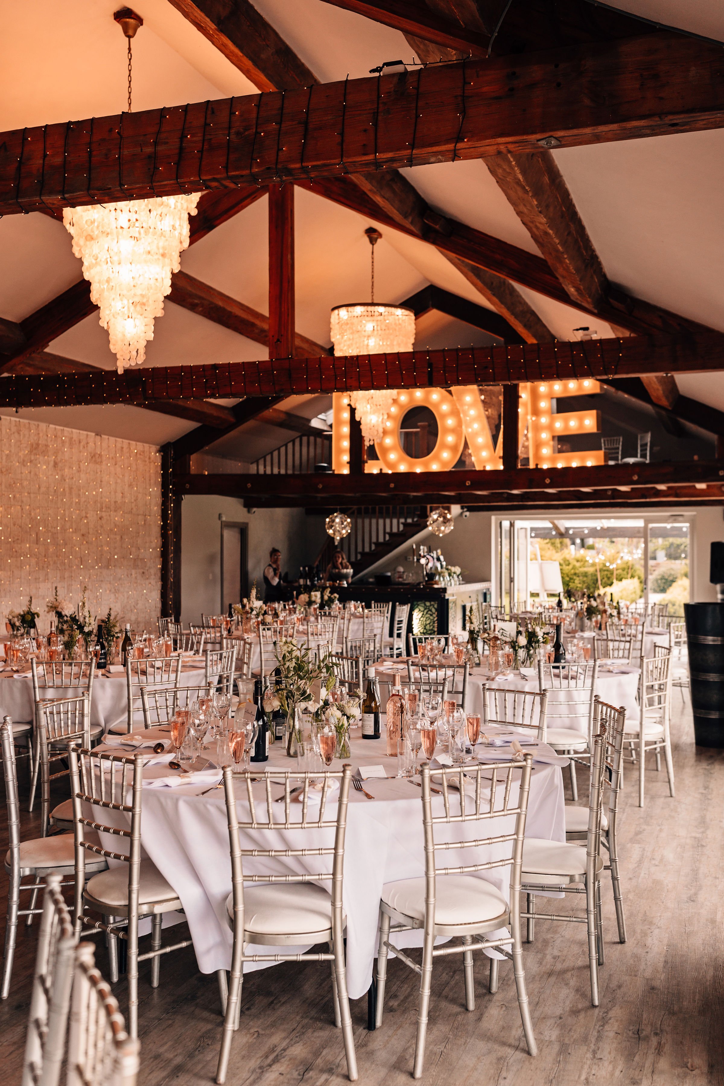 Wedding reception table flowers