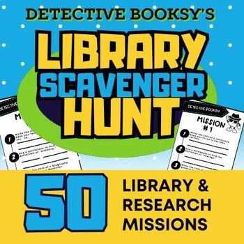 Library Scavenger Hunt - 50 Missions with Detective Booksy