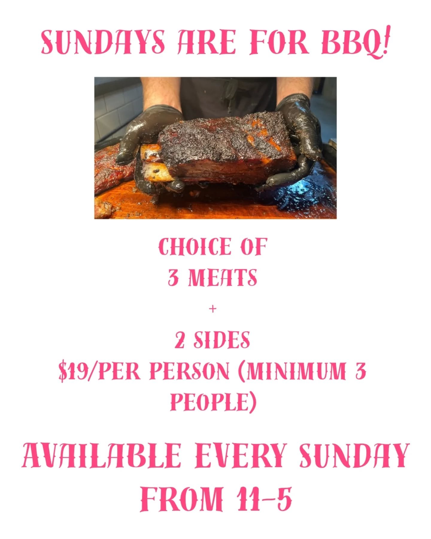 Come by tomorrow and get some BBQ for the whole gang!