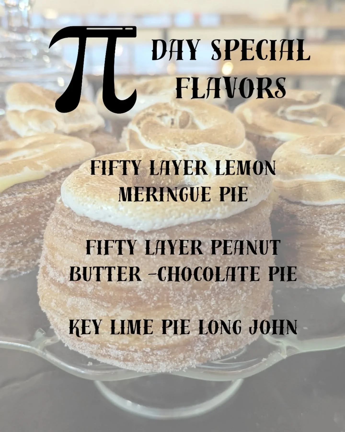 In honor of Saturday 3/14 we will be featuring 3 different pie flavors!