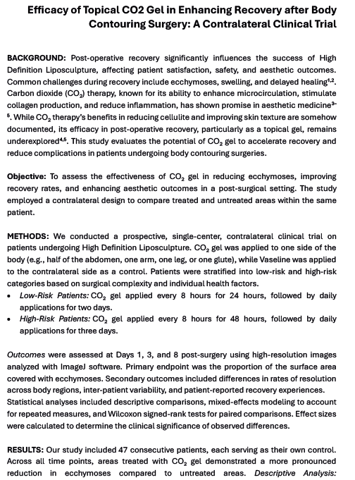 Cover of clinical study on Co2Lift Pro in Body Contouring Surgery