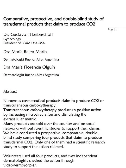 Cover a clinical paper compring CO2Lift Pro with other topical carboxy therapies